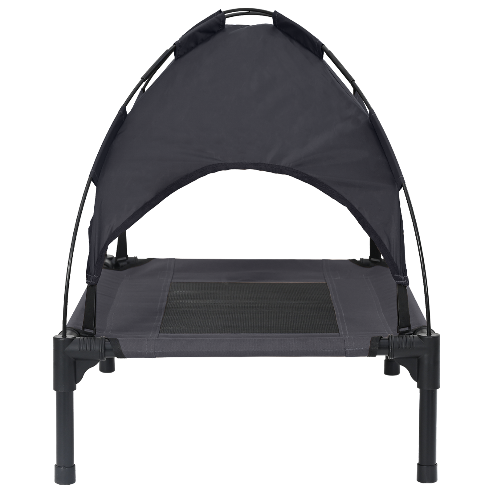 Raised Dog Bed Black Polyester Fabric, Metal Frame - Image 5