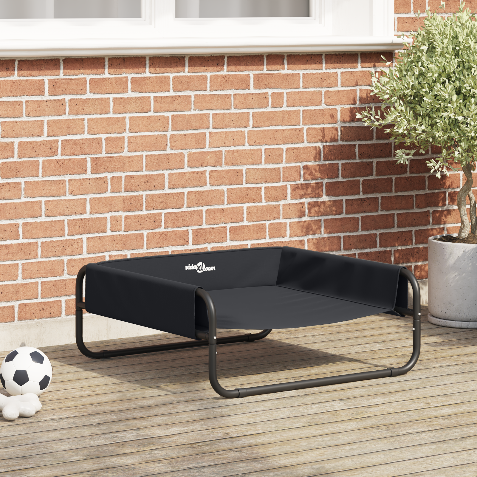 Elevated Dog Bed Black ML Oxford Fabric and Steel