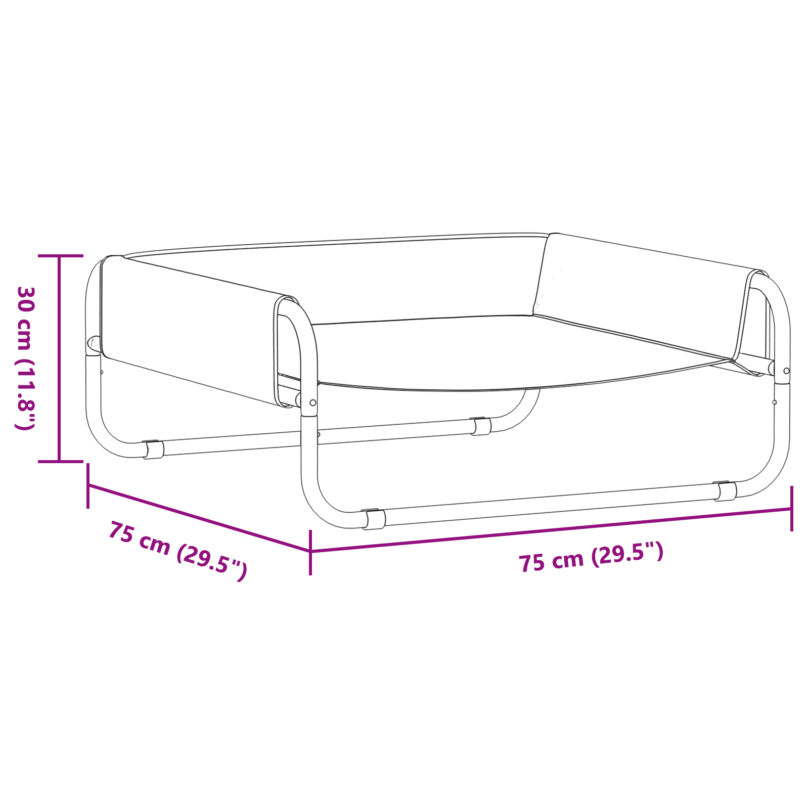 Elevated Dog Bed Light Grey ML Oxford Fabric and Steel - Image 11