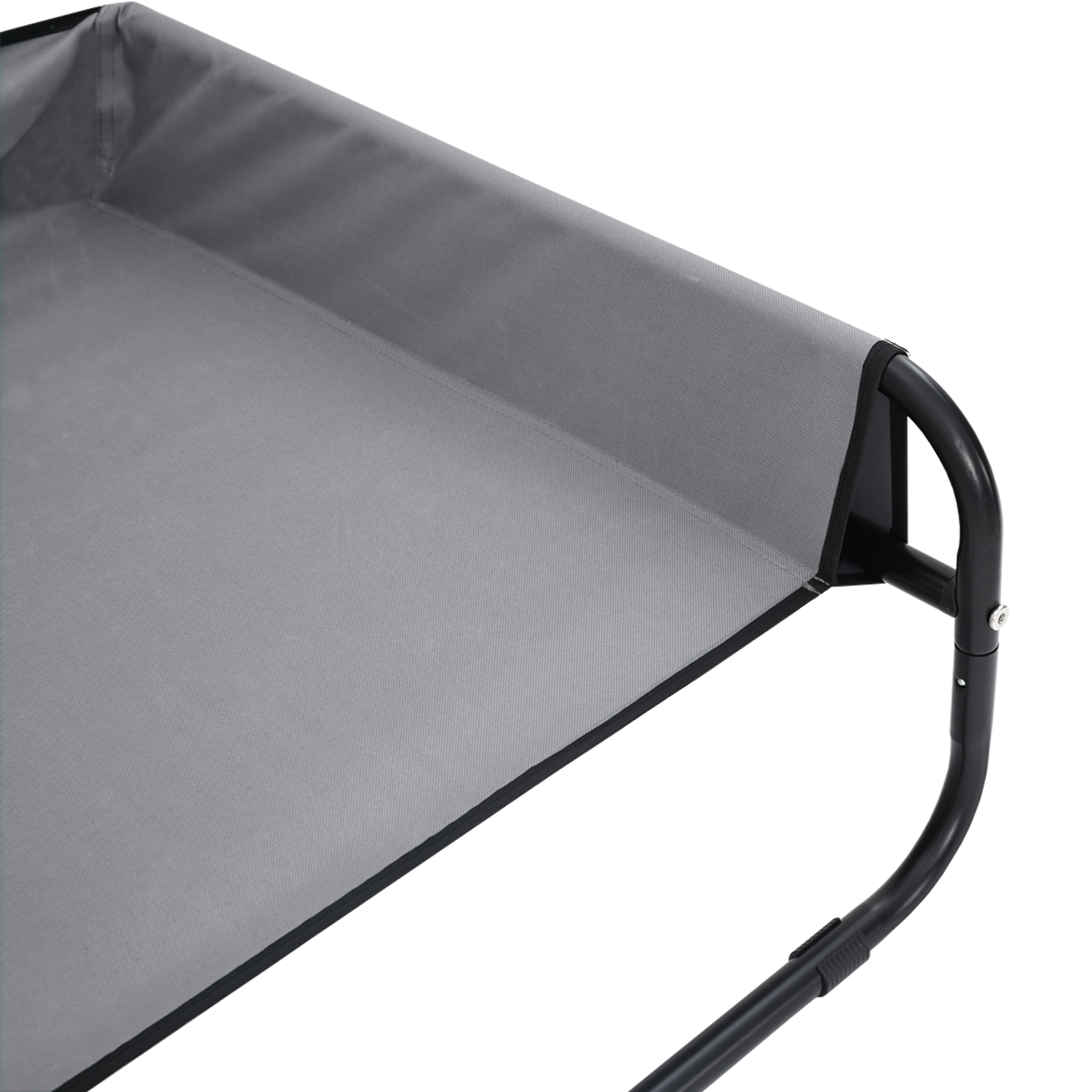 Elevated Dog Bed Light Grey L Oxford Fabric and Steel - Image 9