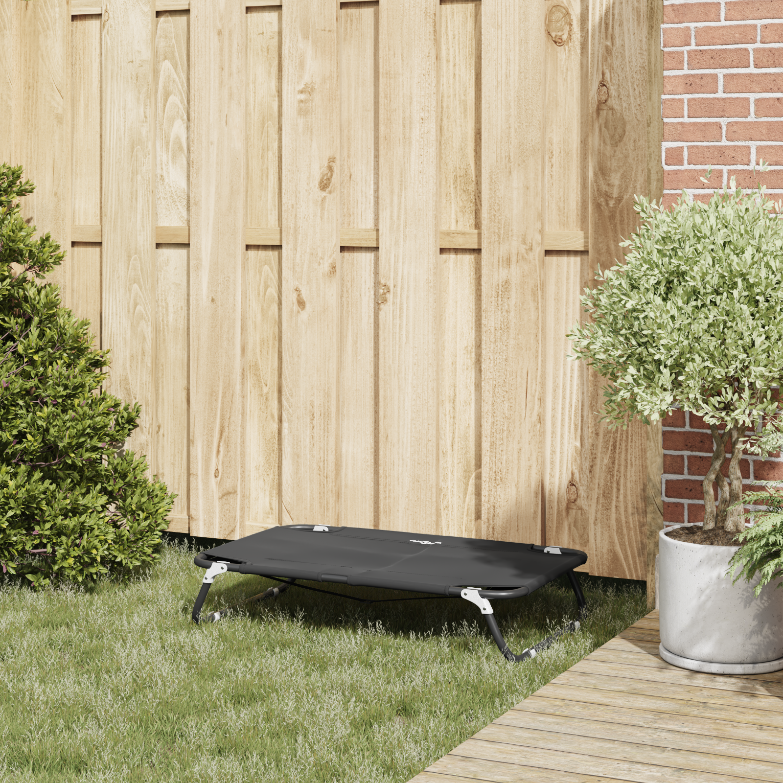 Foldable Dog Bed Black ML Oxford Fabric and Steel - Image 3