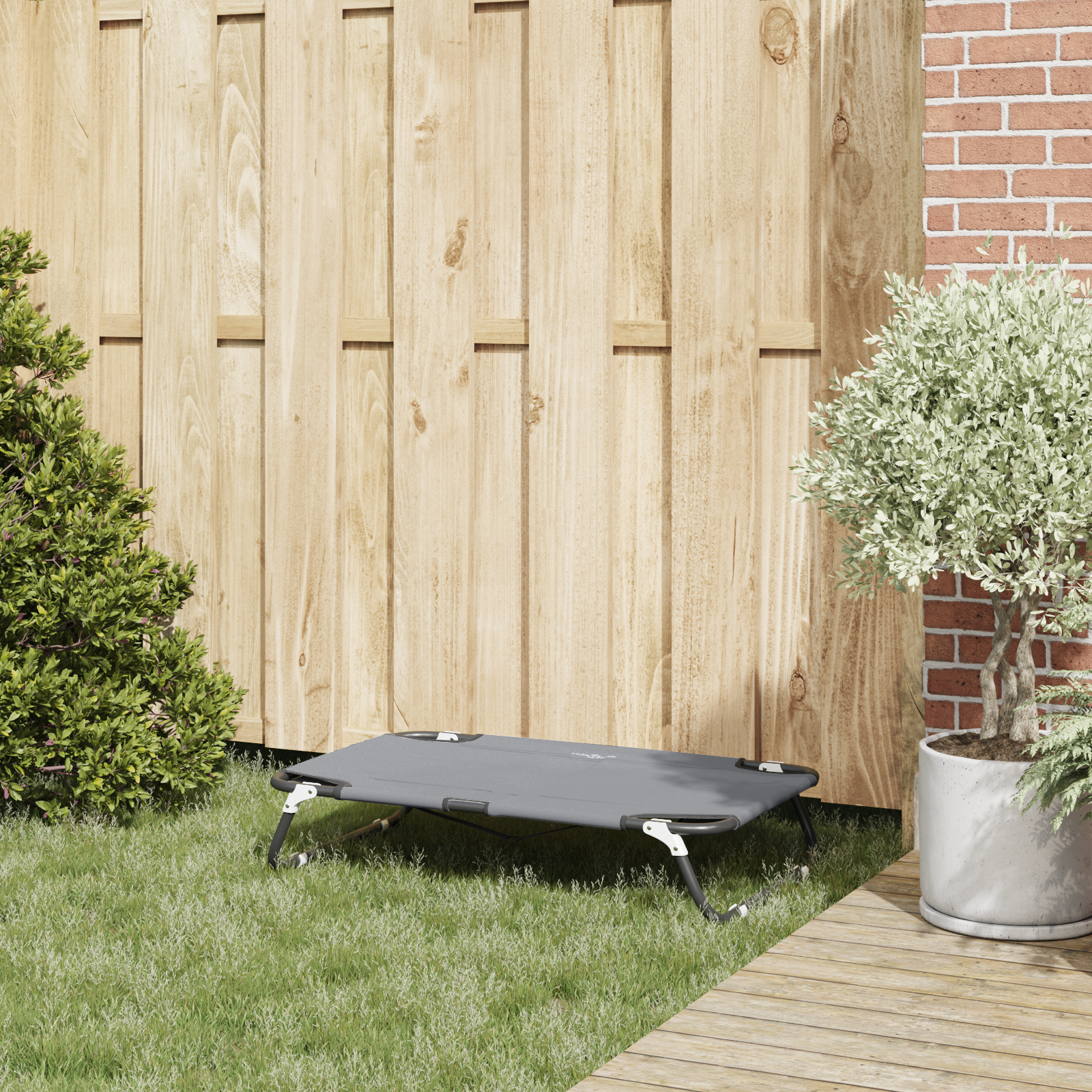 Dog Bed Foldable Light Grey S Oxford Fabric and Steel - Image 3