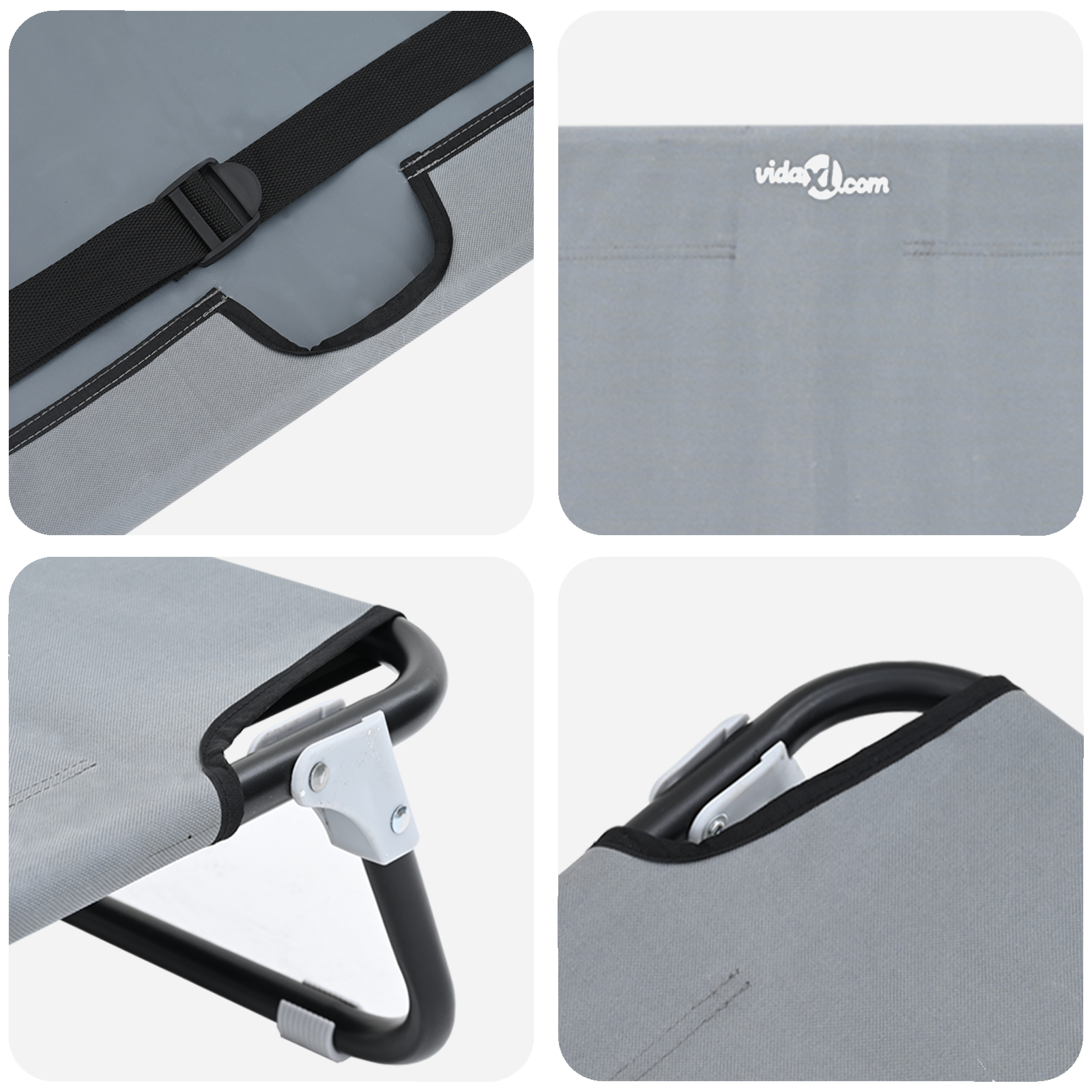 Dog Bed Foldable Light grey Metal frame, fabric bed 90 x 55 x 18 cm - Image 7