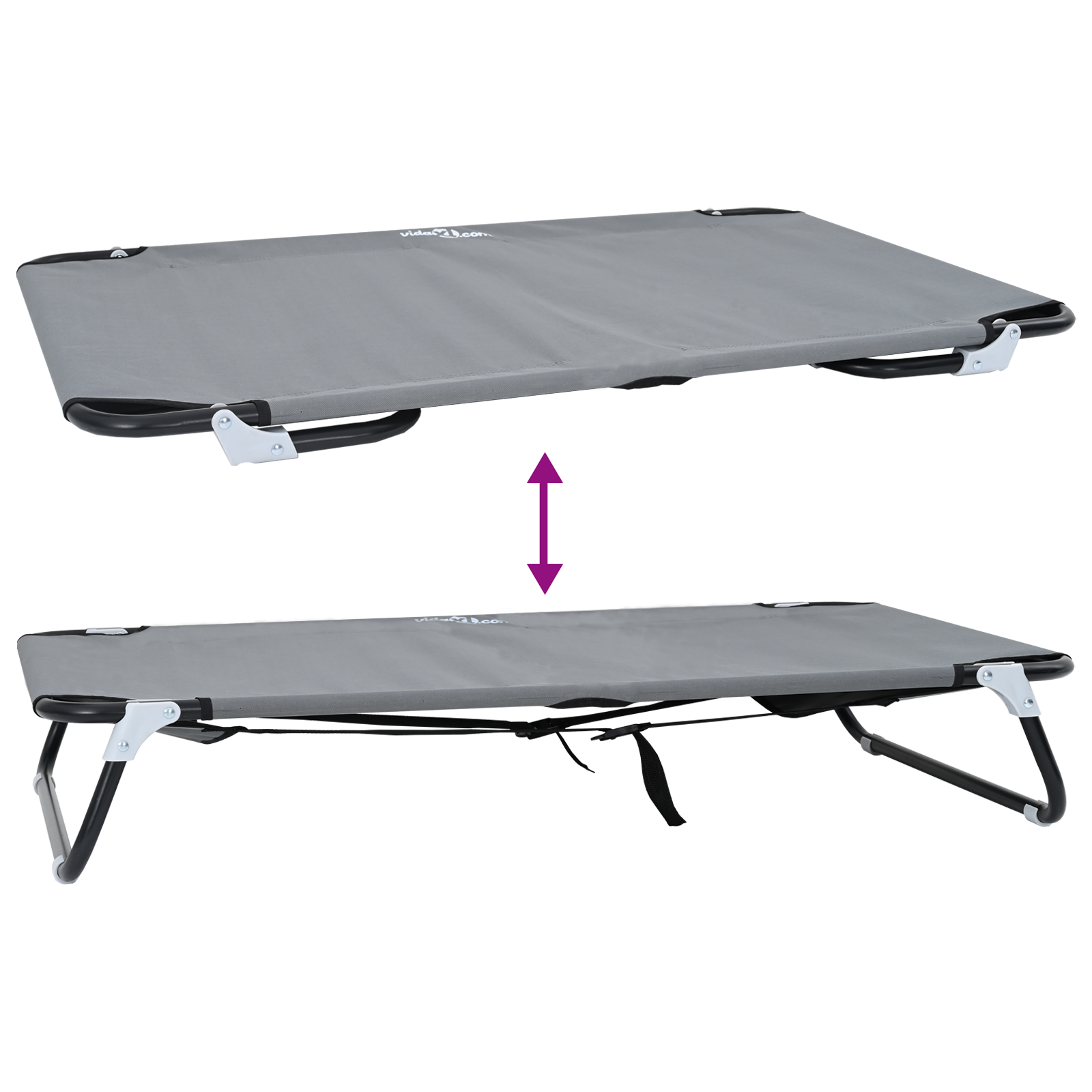 Hondenbed Opvouwbaar Lichtgrijs Metalen frame, stofbed image 8