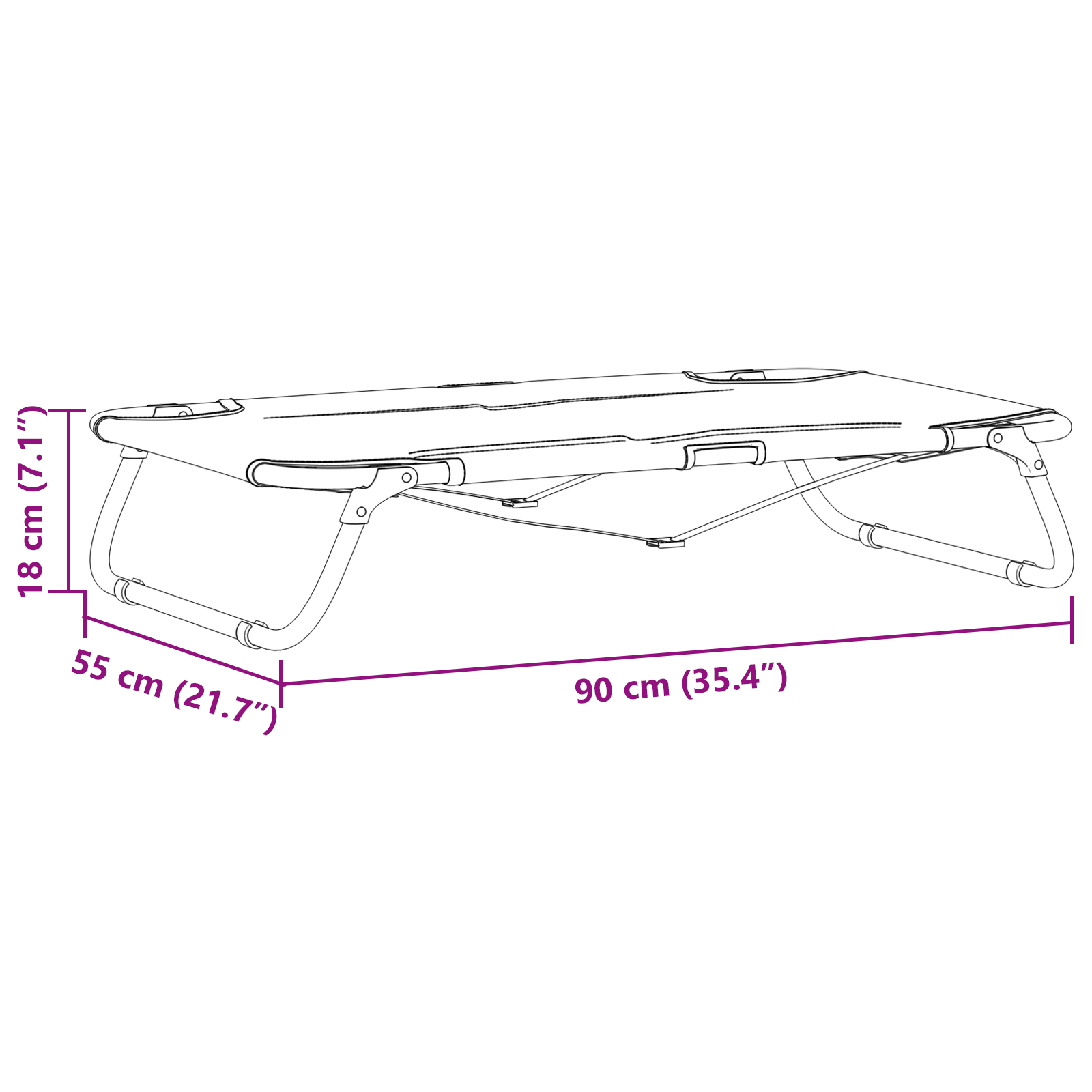 Dog Bed Foldable Light grey Metal frame, fabric bed 90 x 55 x 18 cm - Image 9