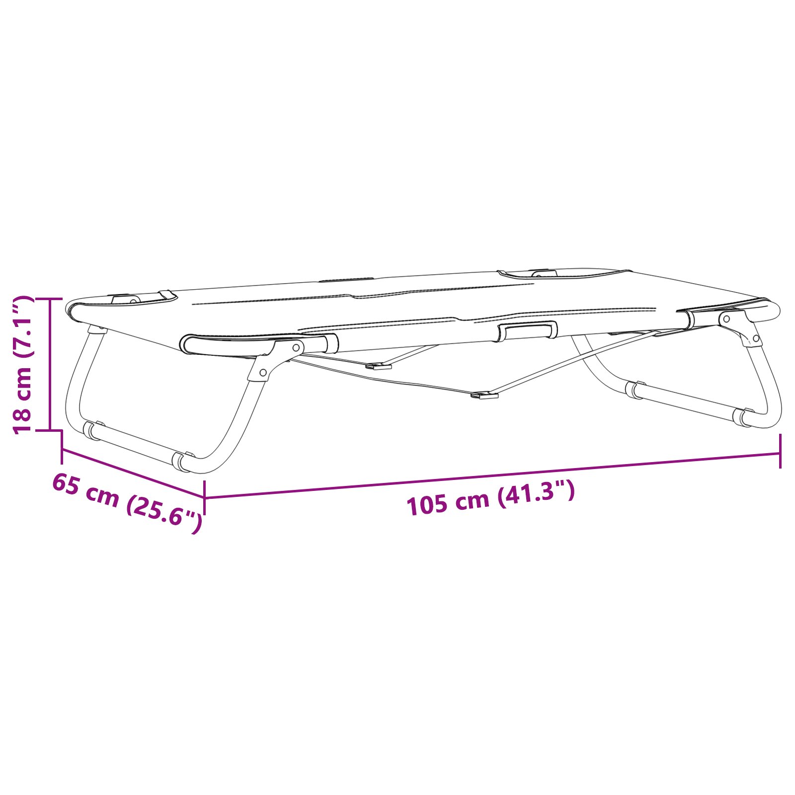 Foldable Dog Bed Light Grey Metal Frame, Fabric Bed - Image 9