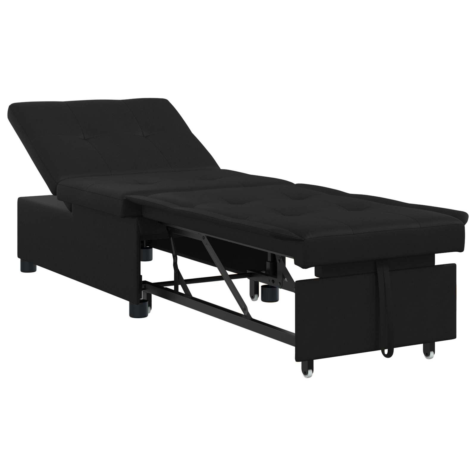 Thumbnail - vidaXL Schlafsofa mit Kissen Schwarz 67 x 194 x 82 cm Sperrholz