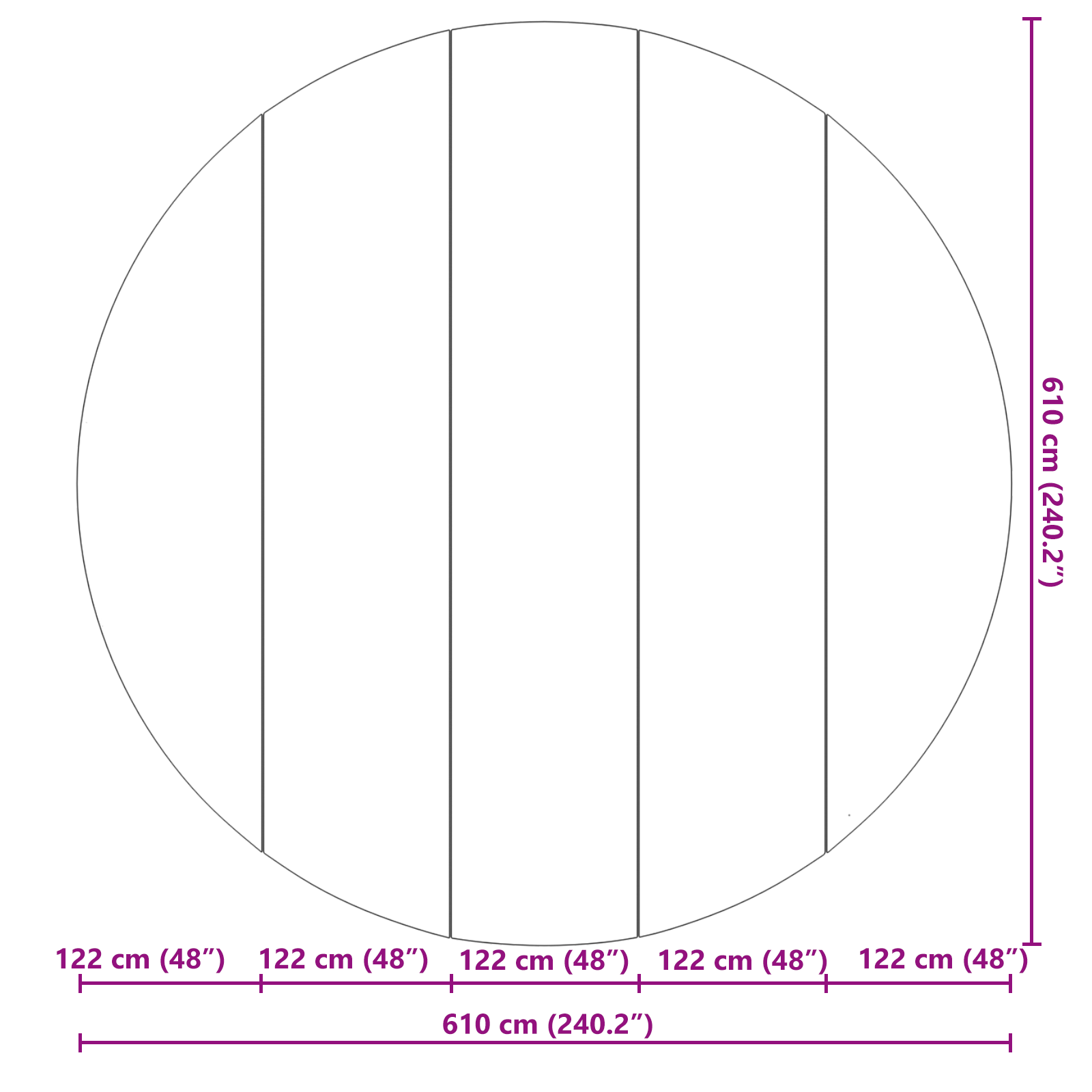 Apvali baseino danga Šviesiai pilka Plastikas Ø 610 cm - Image 7