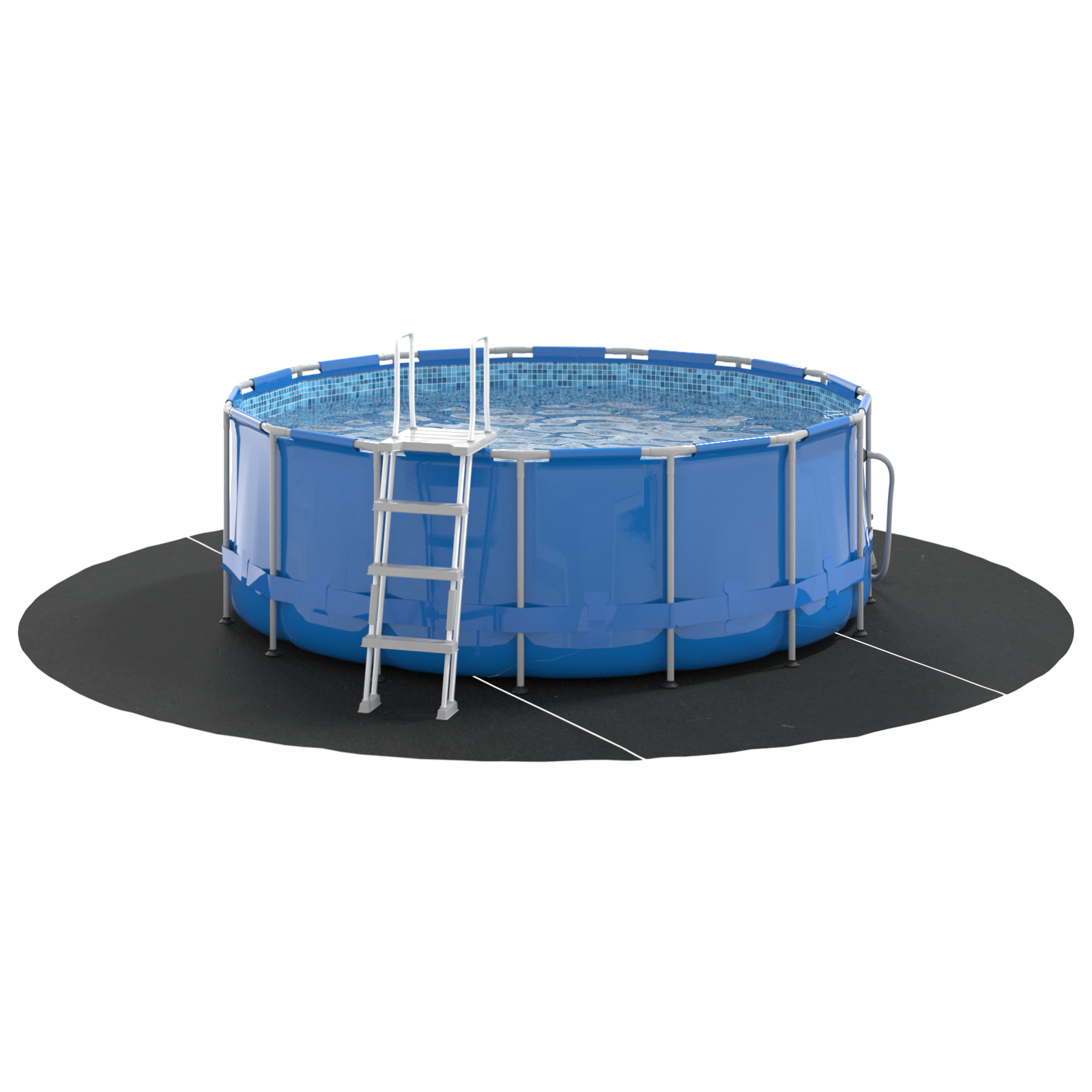 Round Pool Cover Black Polyethylene Ø 306 cm Waterproof materials - Image 3
