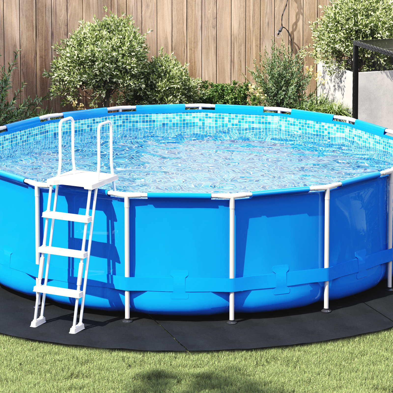 Round Pool Cover Black Polyethylene Ø 396 cm Durable Pool Cover