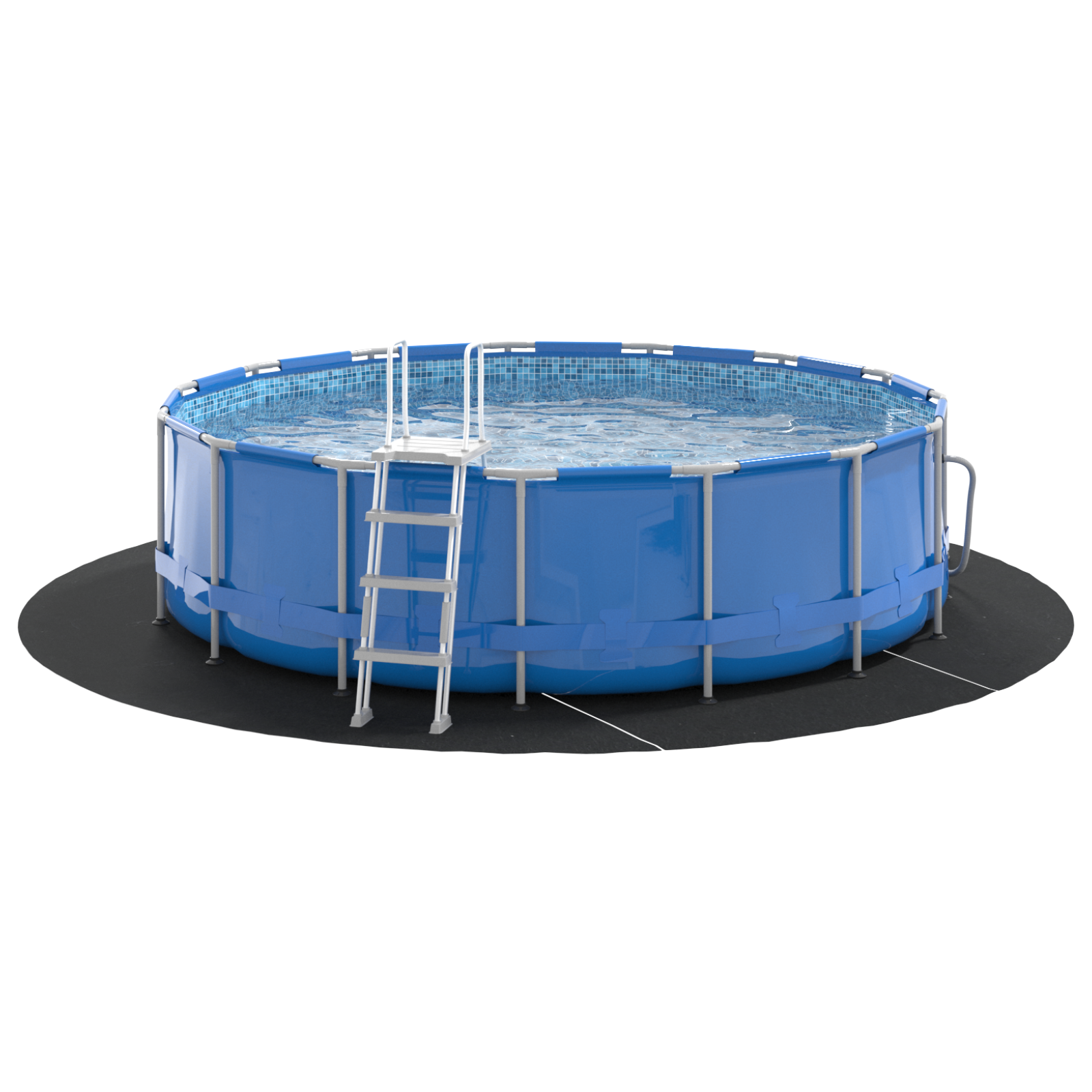 Round Pool Cover Black Polyethylene Ø 396 cm Durable Pool Cover - Image 3
