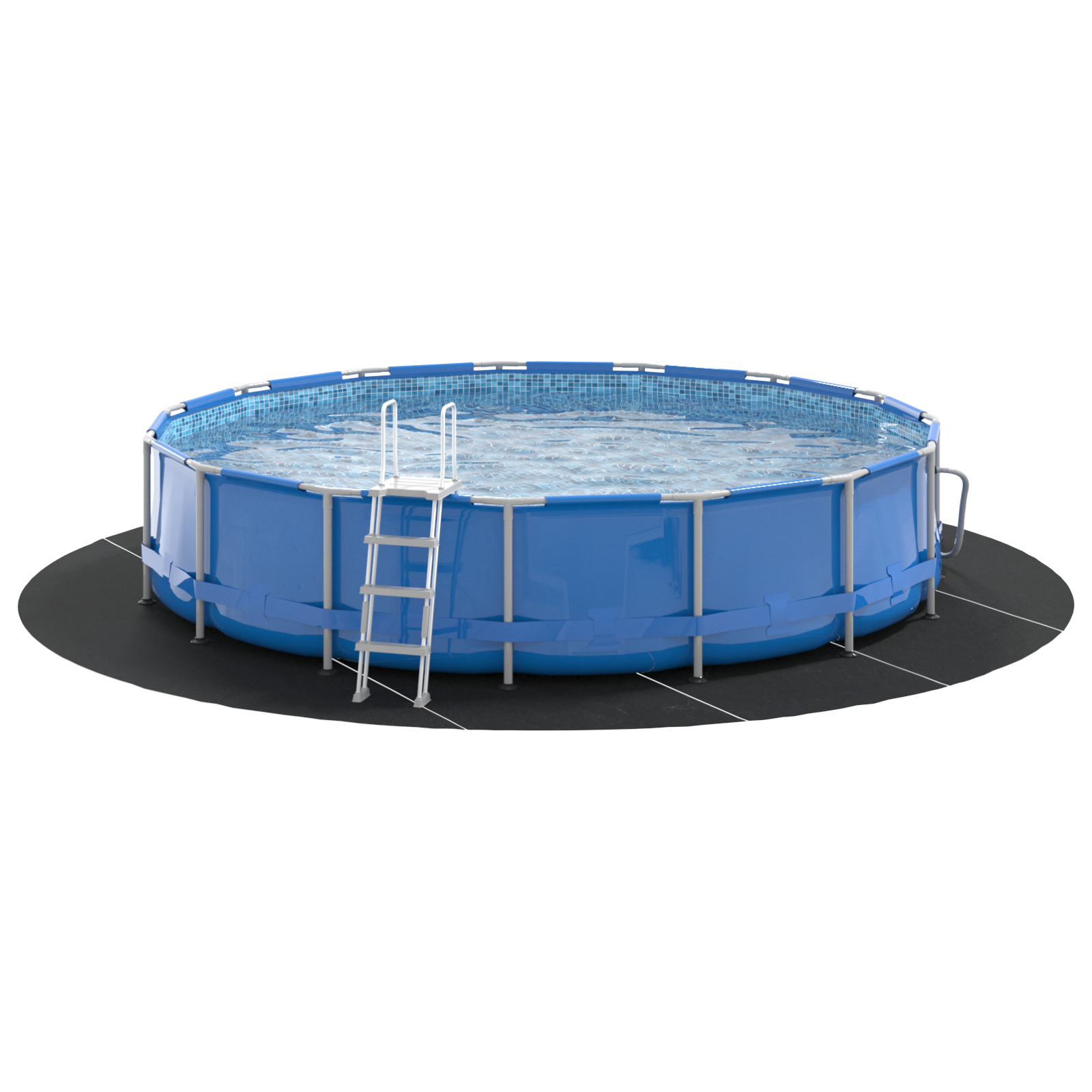 Round Pool Cover Black Plastic Ø 610 cm Pool Cover Round - Image 3