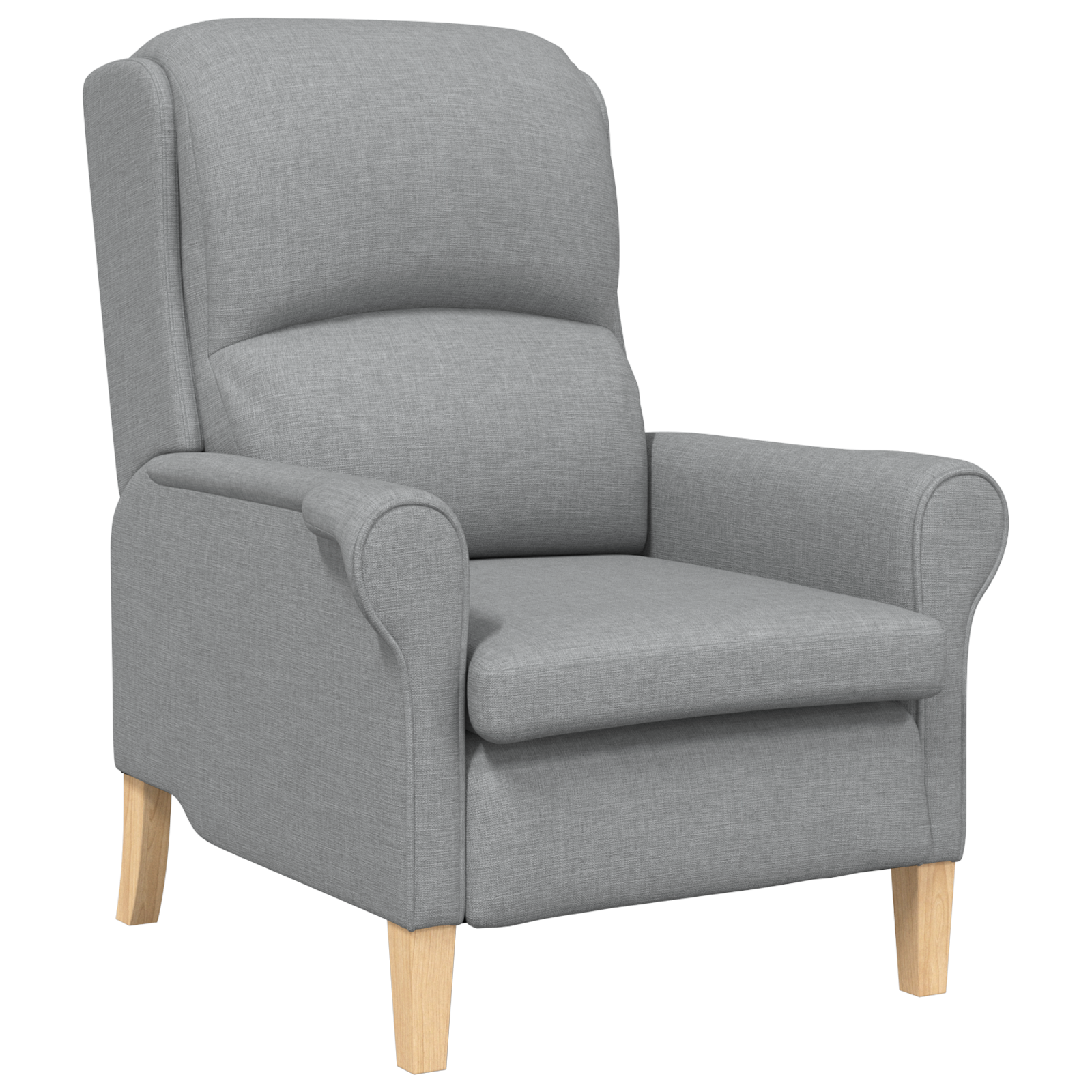Modern Armchair Light grey Polyester fabric, Wood Medium - Image 2
