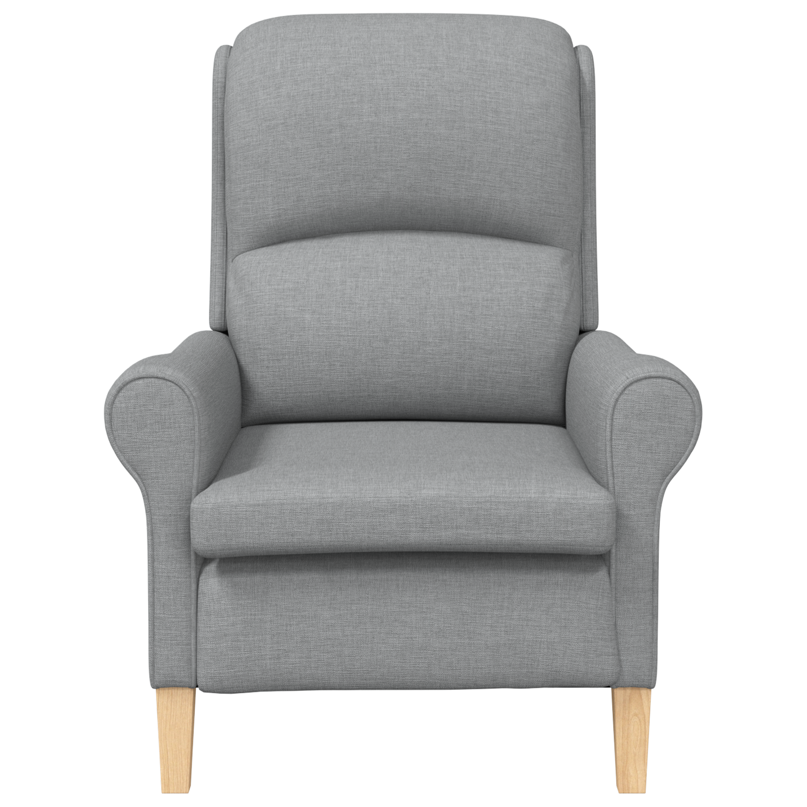 Modern Armchair Light grey Polyester fabric, Wood Medium - Image 4