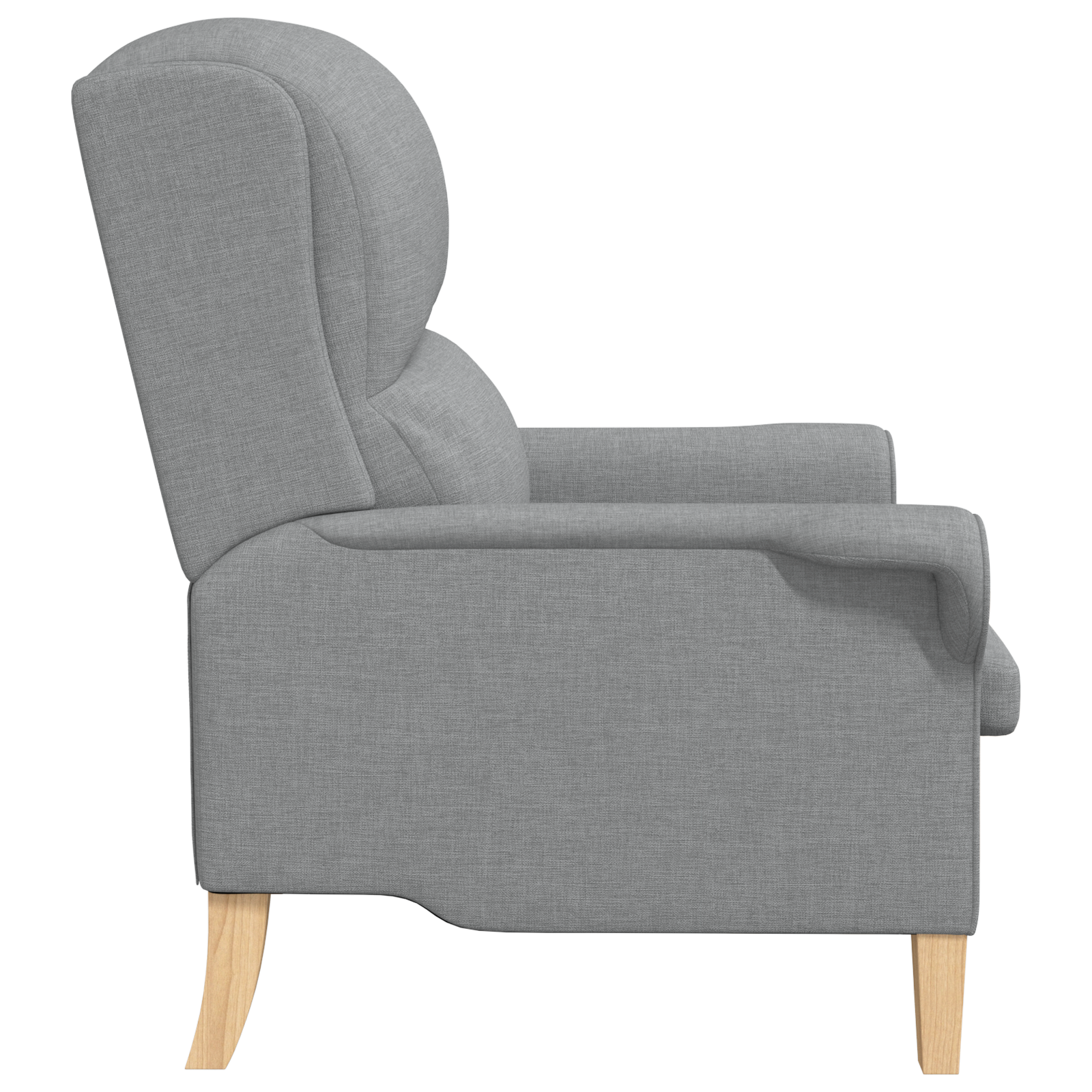 Modern Armchair Light grey Polyester fabric, Wood Medium - Image 5