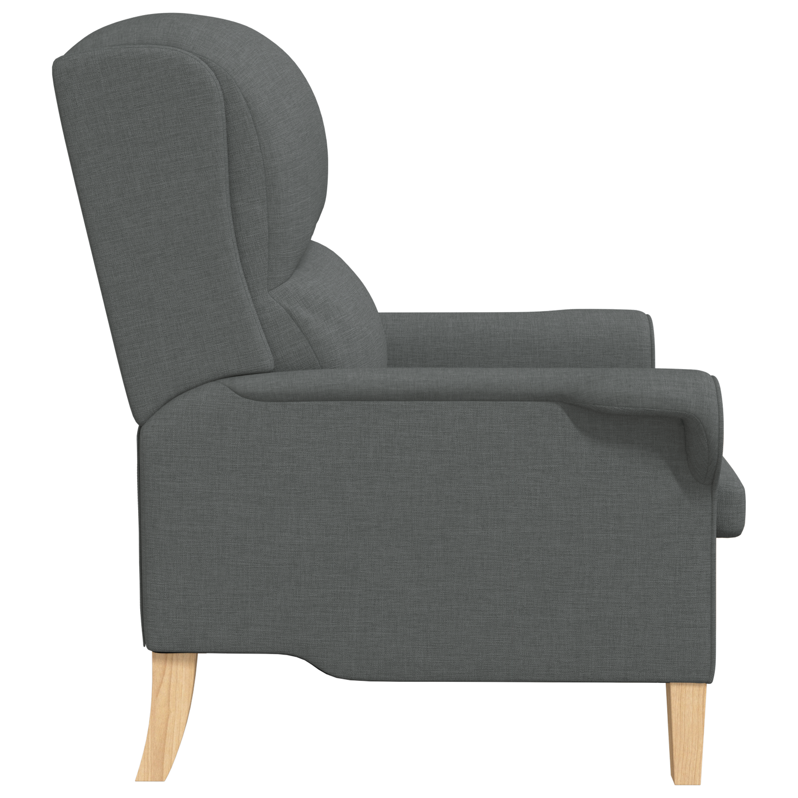 Modern Armchair Dark Grey Fabric, Wood Medium Durable Armchair - Image 5