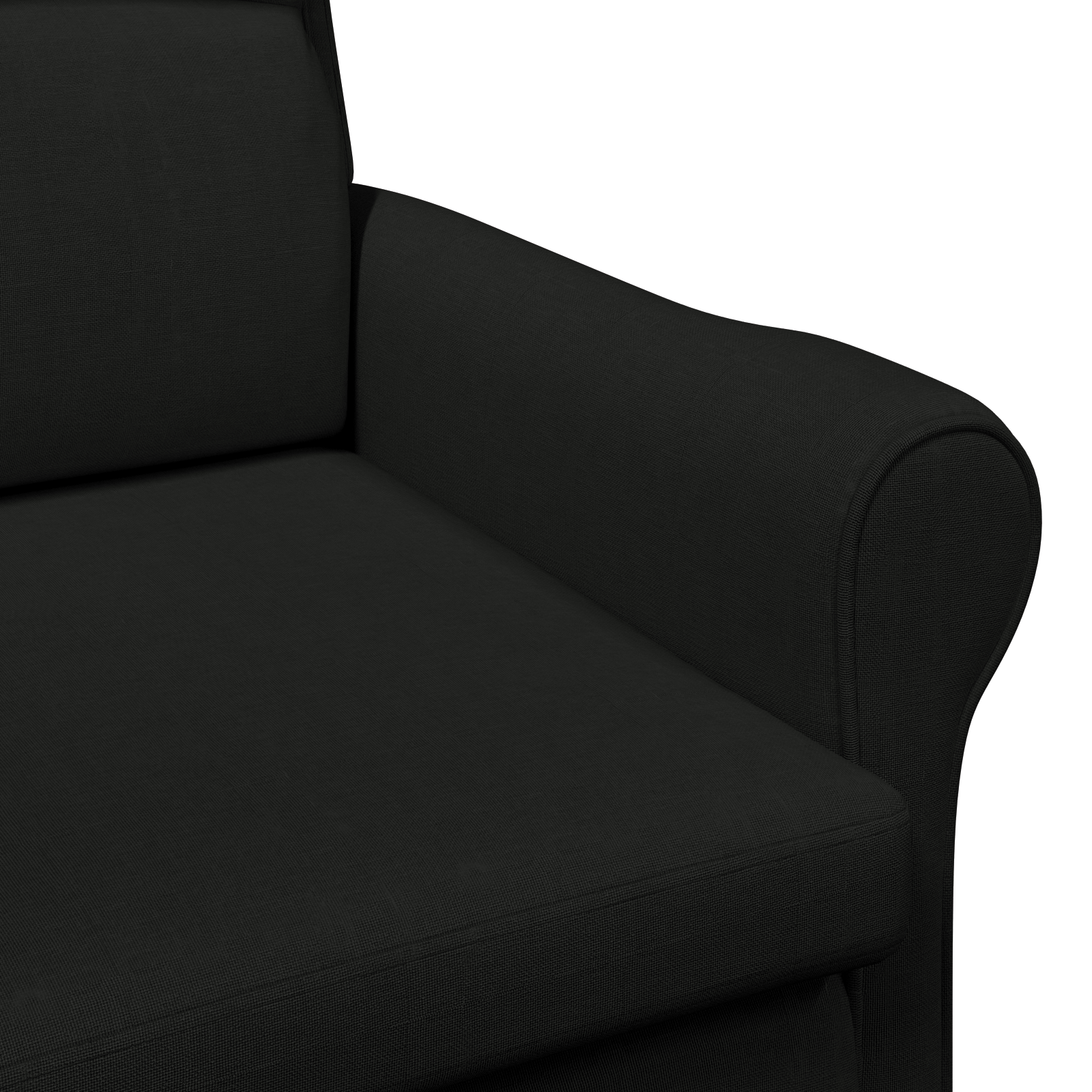 Modern Armchair Black Polyester Fabric, Wood Standard Armchair Size - Image 7