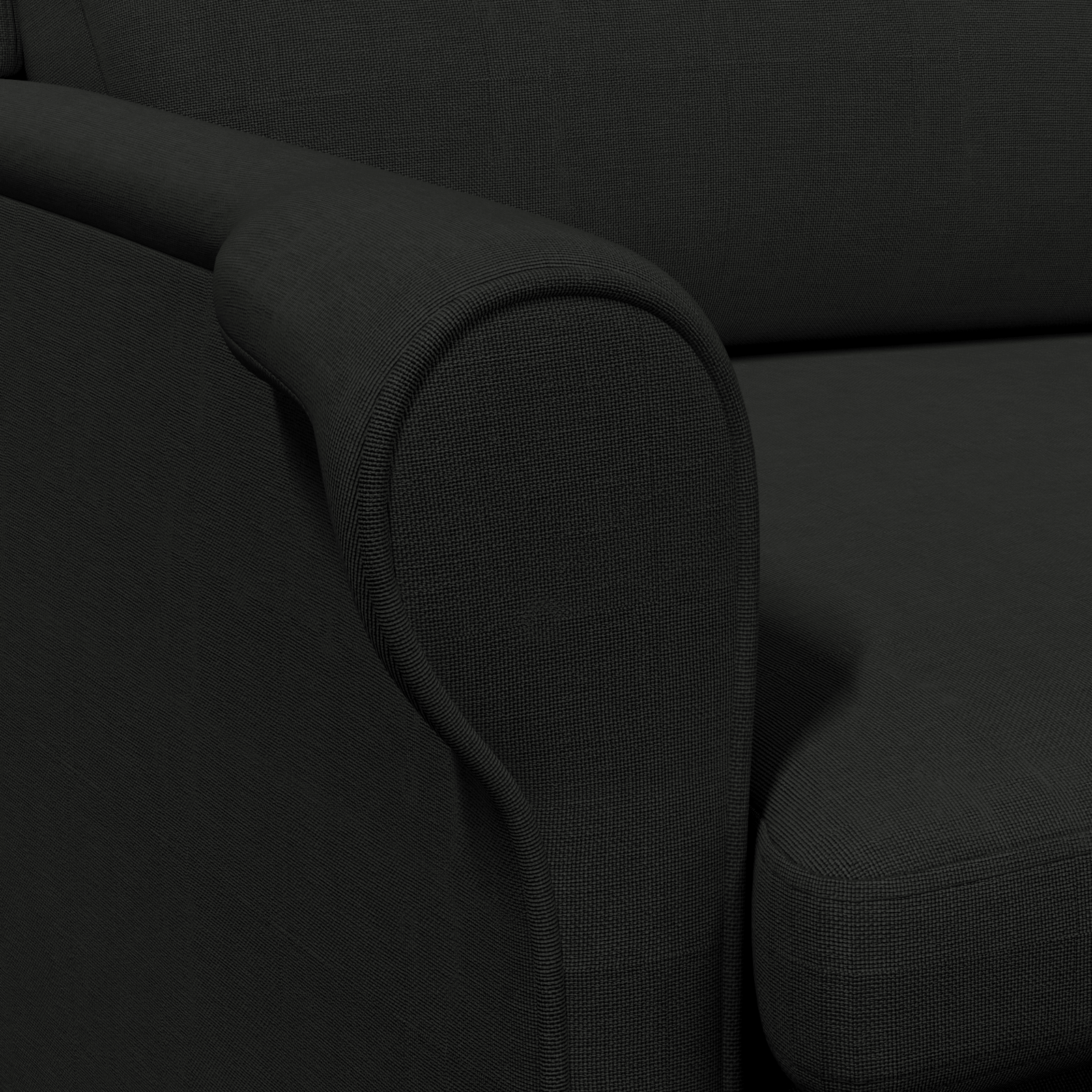 Modern Armchair Black Polyester Fabric, Wood Standard Armchair Size - Image 8