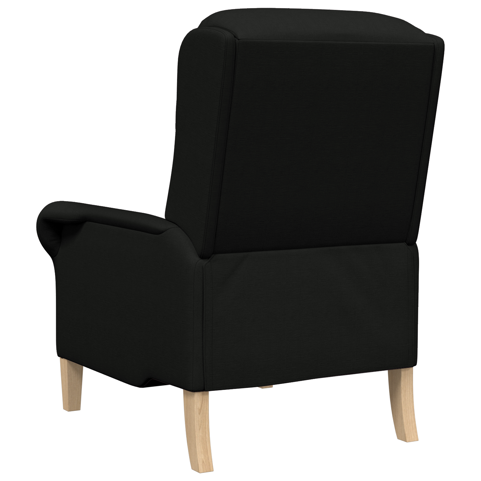 Modern Armchair Black Polyester Fabric, Wood Standard Armchair Size - Image 6
