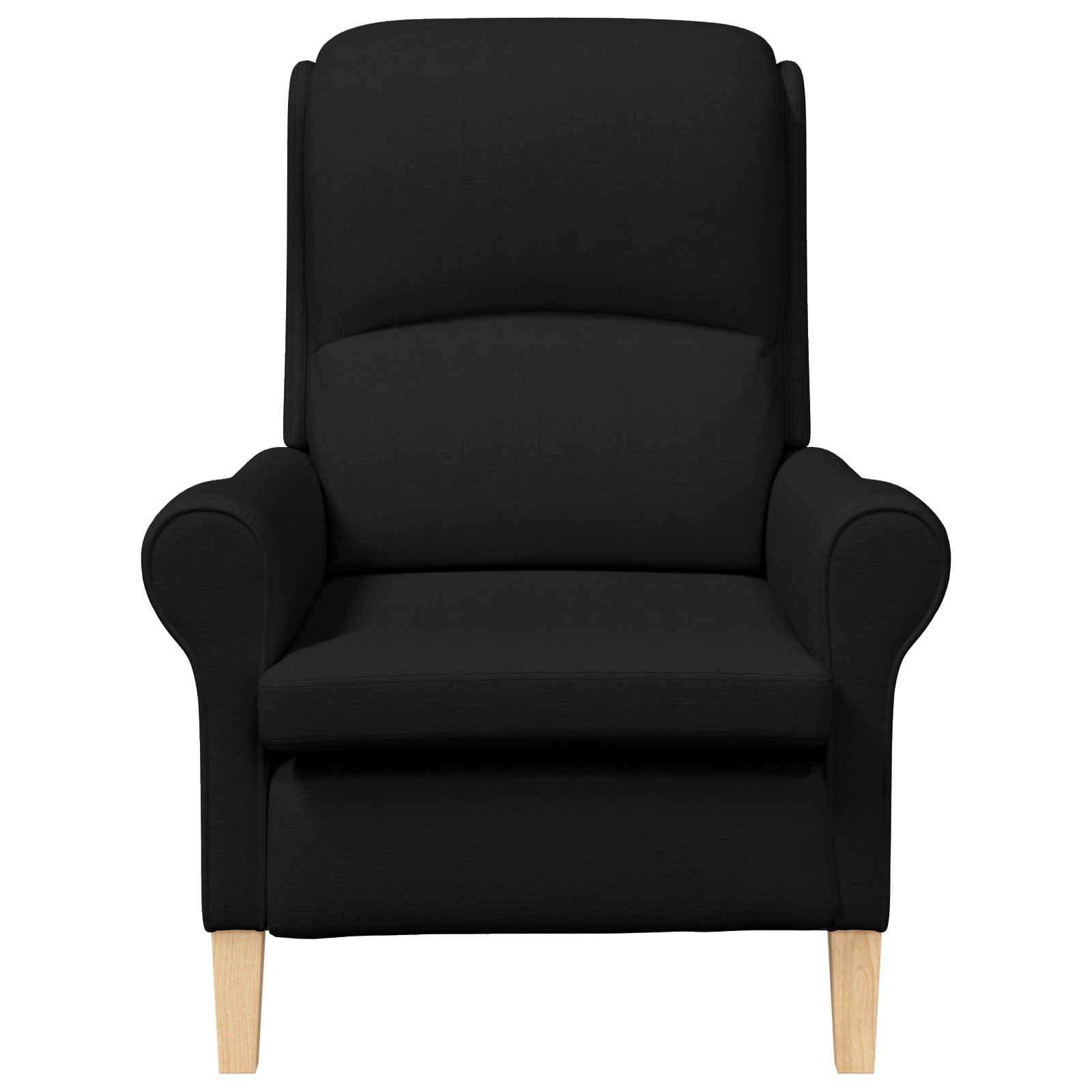 Modern Armchair Black Polyester Fabric, Wood Standard Armchair Size - Image 4