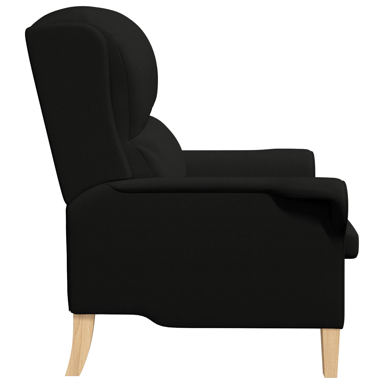 Modern Armchair Black Polyester Fabric, Wood Standard Armchair Size - Image 5