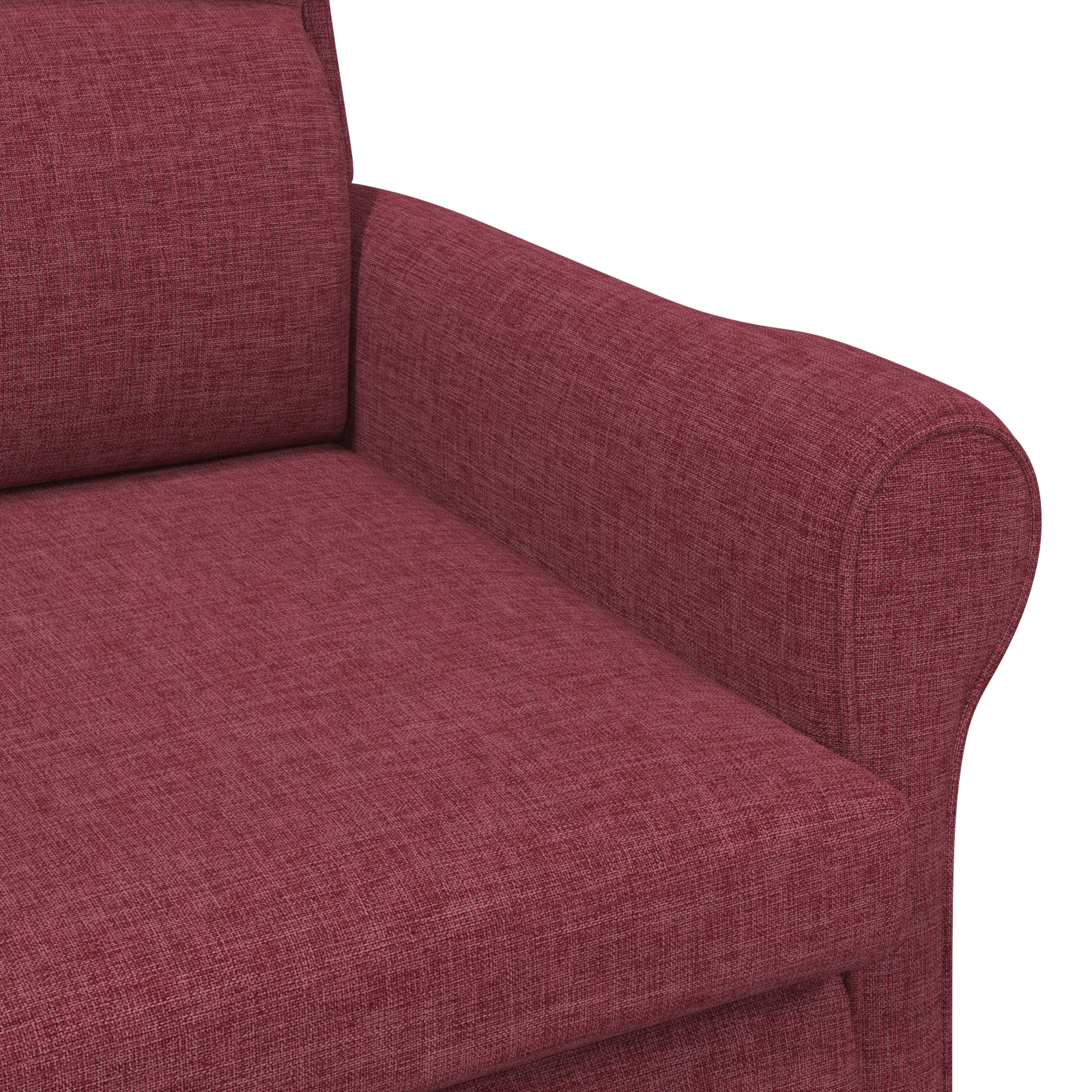 Modern Armchair Wine Red Polyester Fabric with Wooden Frame Medium - Image 7