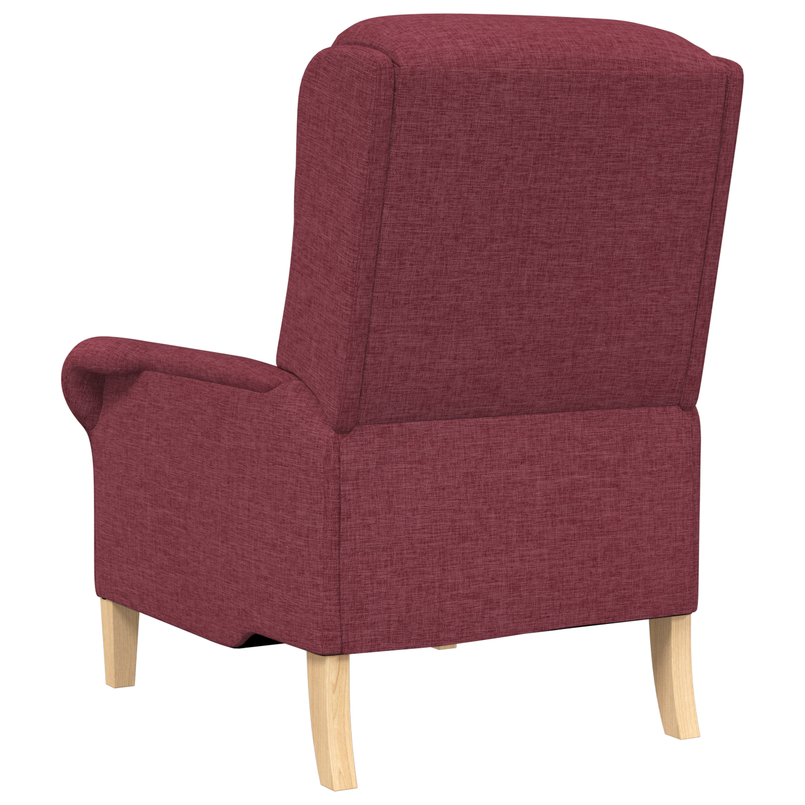 Modern Armchair Wine Red Polyester Fabric with Wooden Frame Medium - Image 6