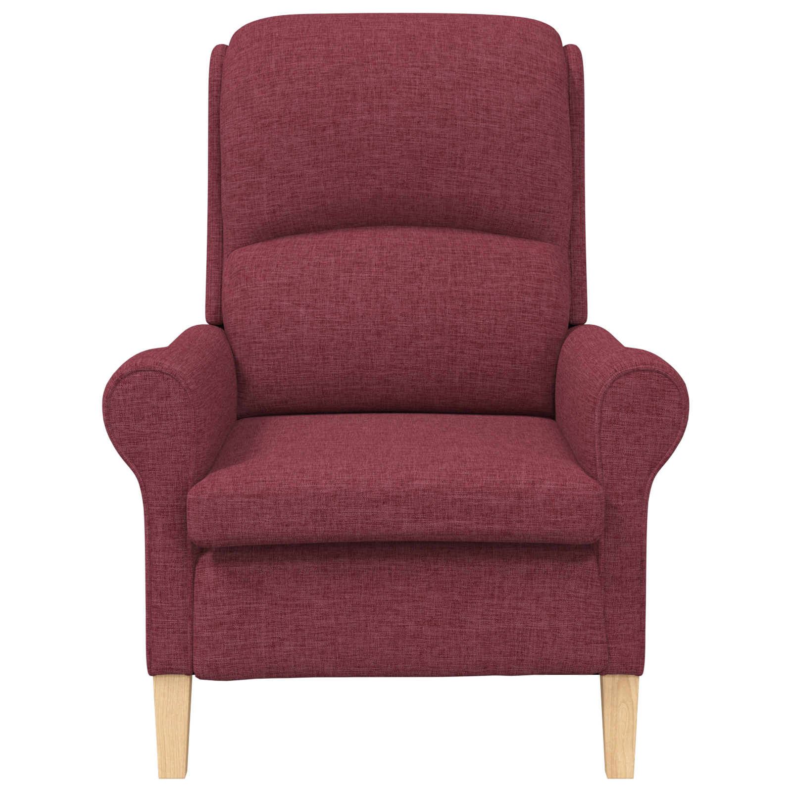 Modern Armchair Wine Red Polyester Fabric with Wooden Frame Medium - Image 4