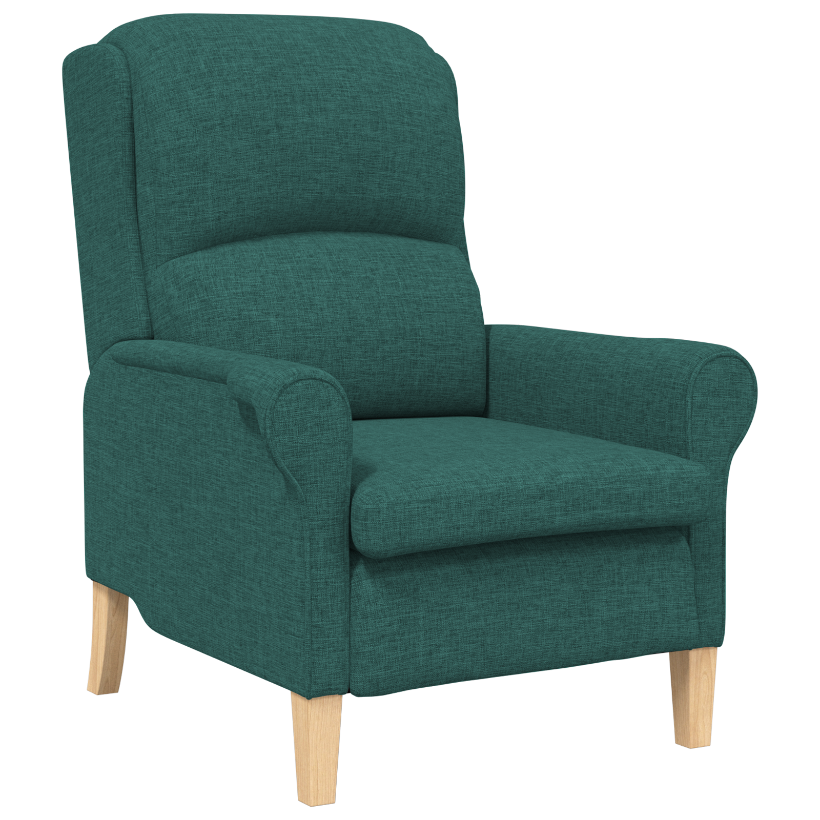 Modern Armchair Dark Green Fabric, Wood Standard Ergonomic - Image 2