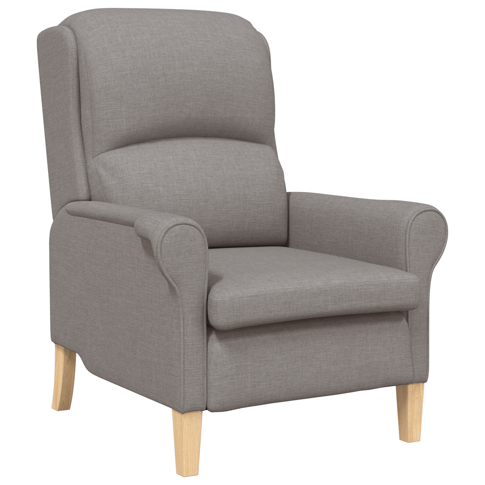 Modern Armchair Taupe Polyester Fabric with Wooden Legs Medium - Image 2