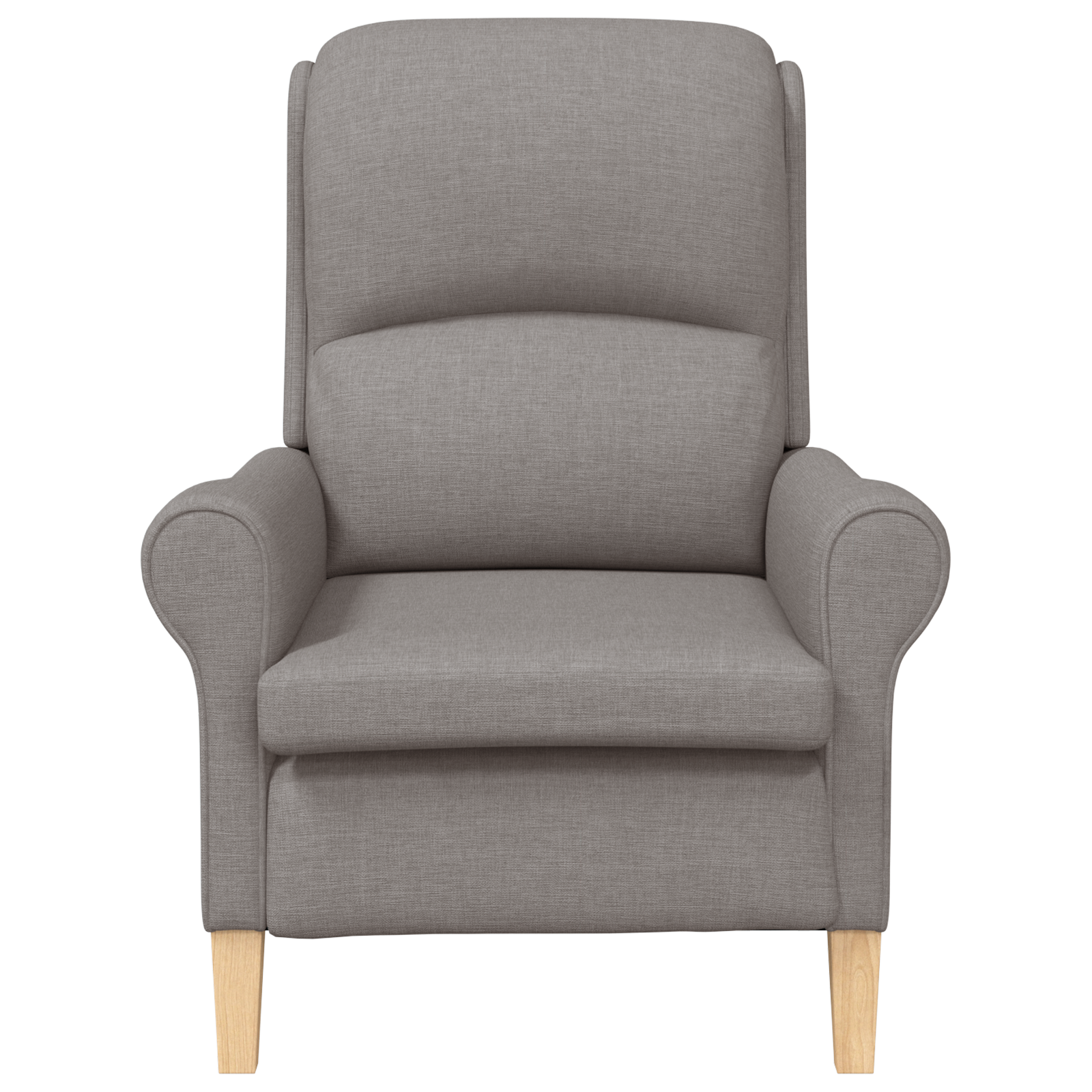 Modern Armchair Taupe Polyester Fabric with Wooden Legs Medium - Image 4