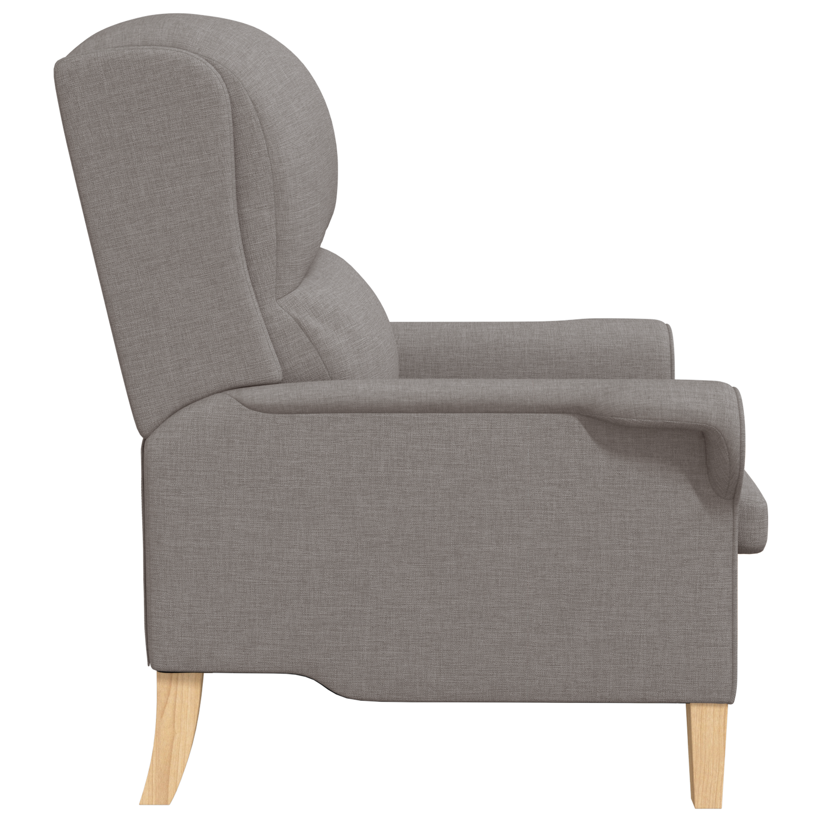 Modern Armchair Taupe Polyester Fabric with Wooden Legs Medium - Image 5