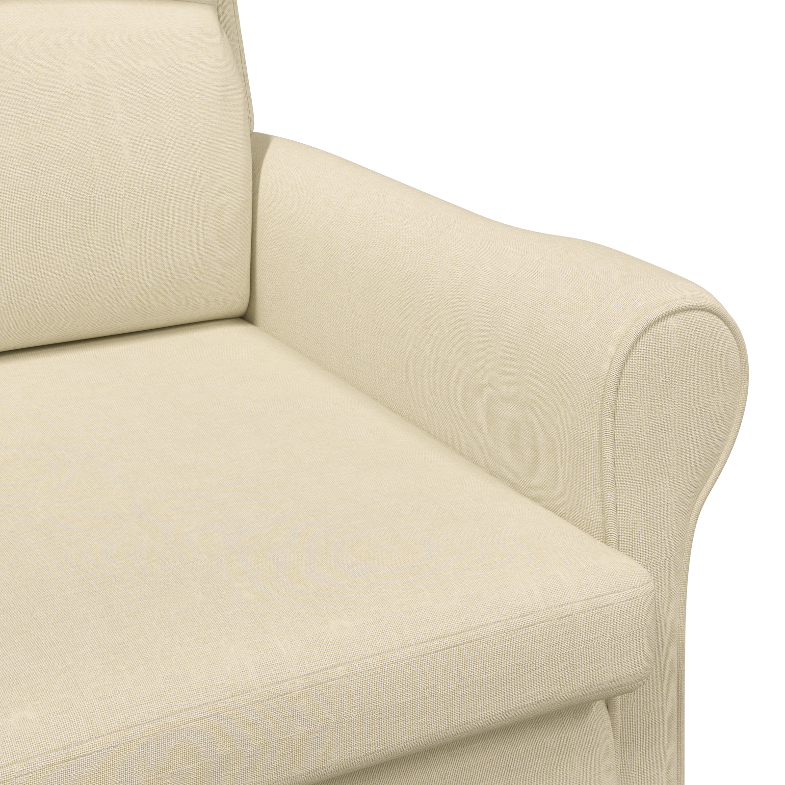 Modern Armchair Cream Fabric and Wood Medium Cream Armchair - Image 7