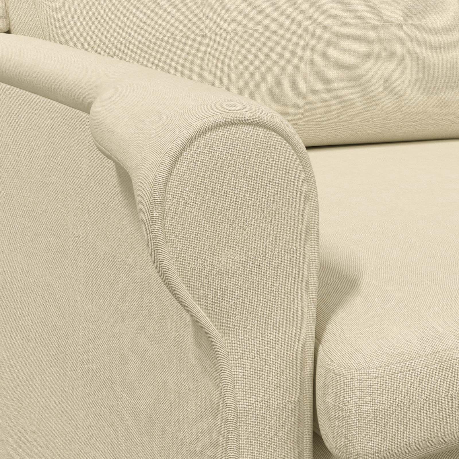 Modern Armchair Cream Fabric and Wood Medium Cream Armchair - Image 8