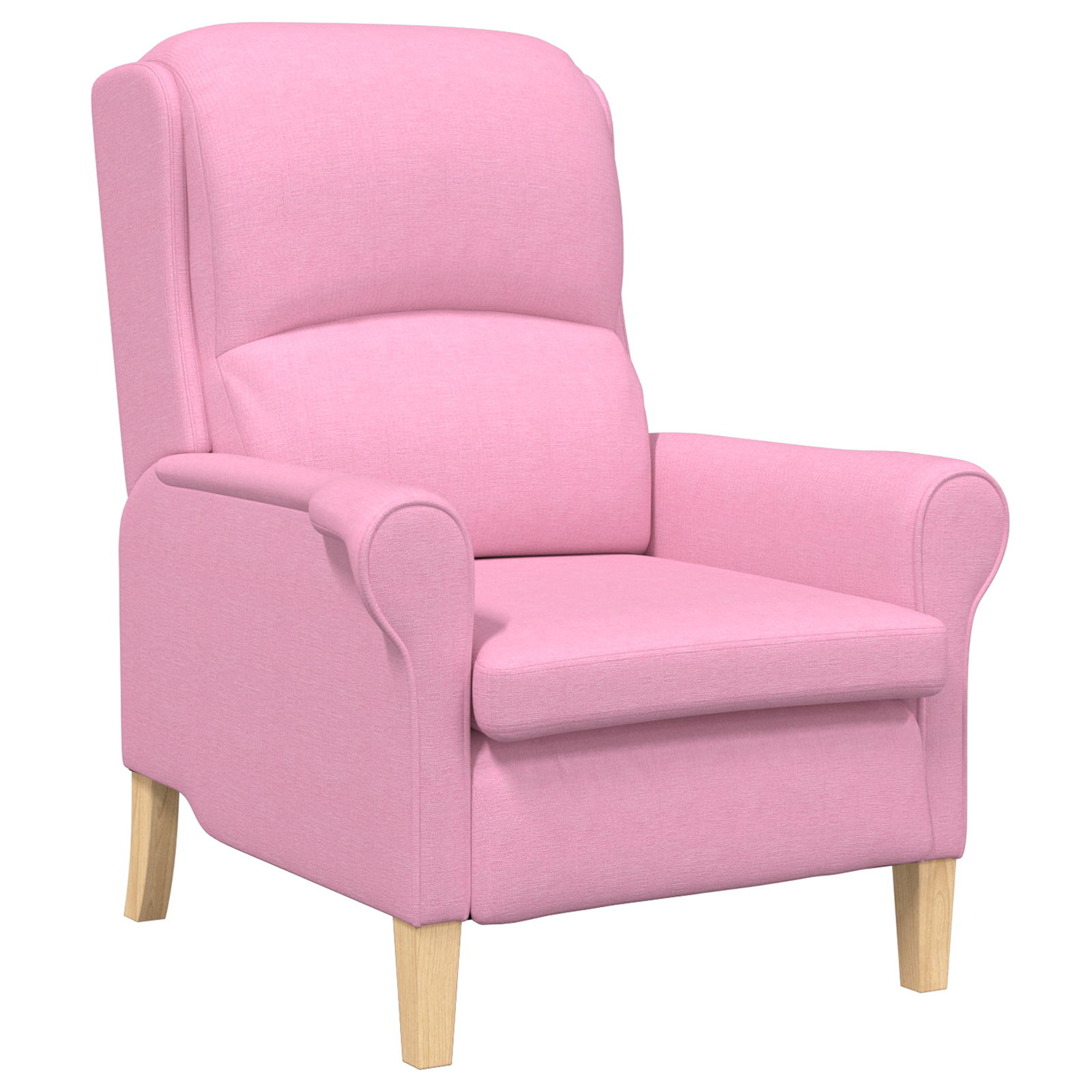 Modern Armchair Pink Polyester fabric, Wood Medium Ergonomic - Image 2