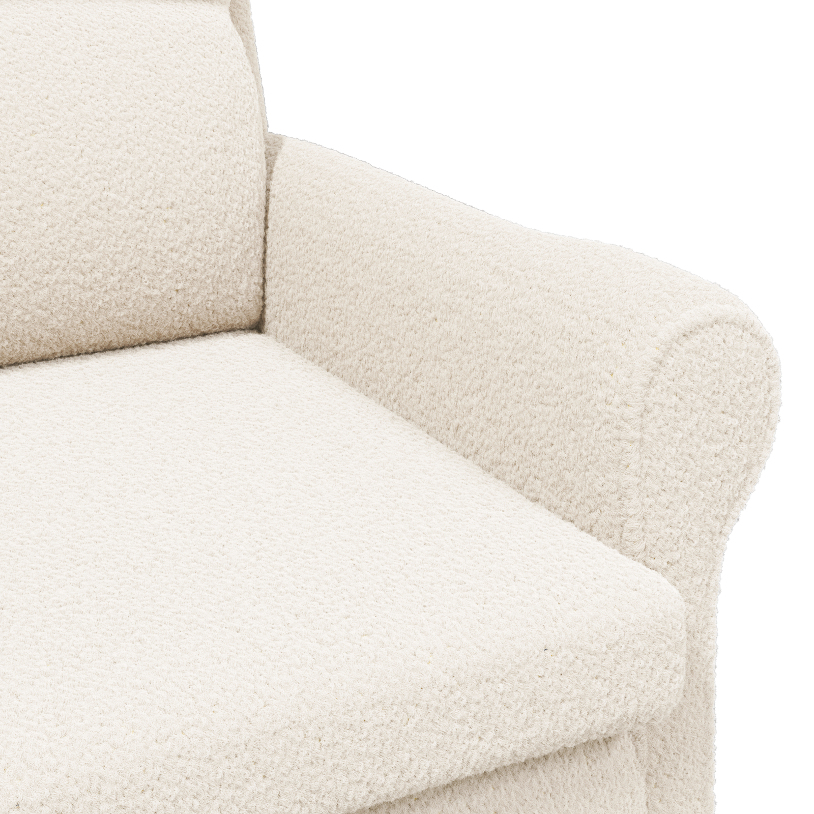 Ergonomic Armchair Cream Fabric, Wood Standard Ergonomic - Image 7