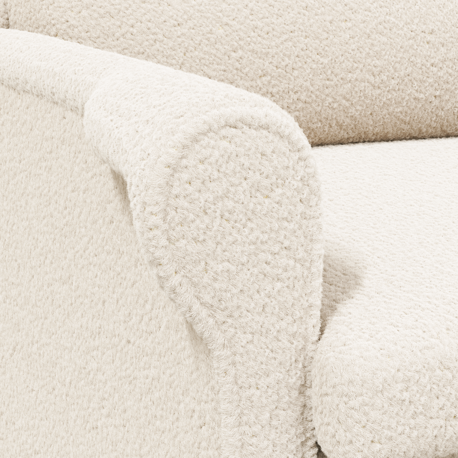 Ergonomic Armchair Cream Fabric, Wood Standard Ergonomic - Image 8
