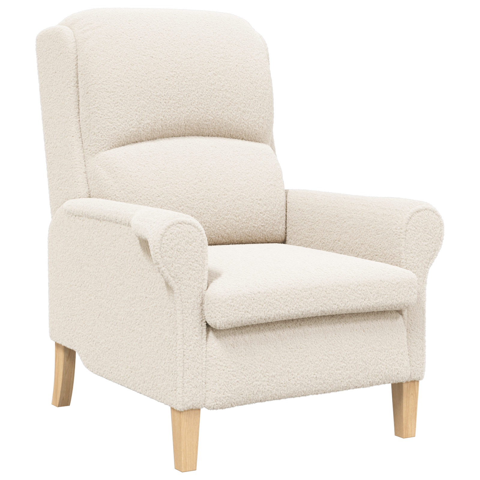 Ergonomic Armchair Cream Fabric, Wood Standard Ergonomic - Image 2