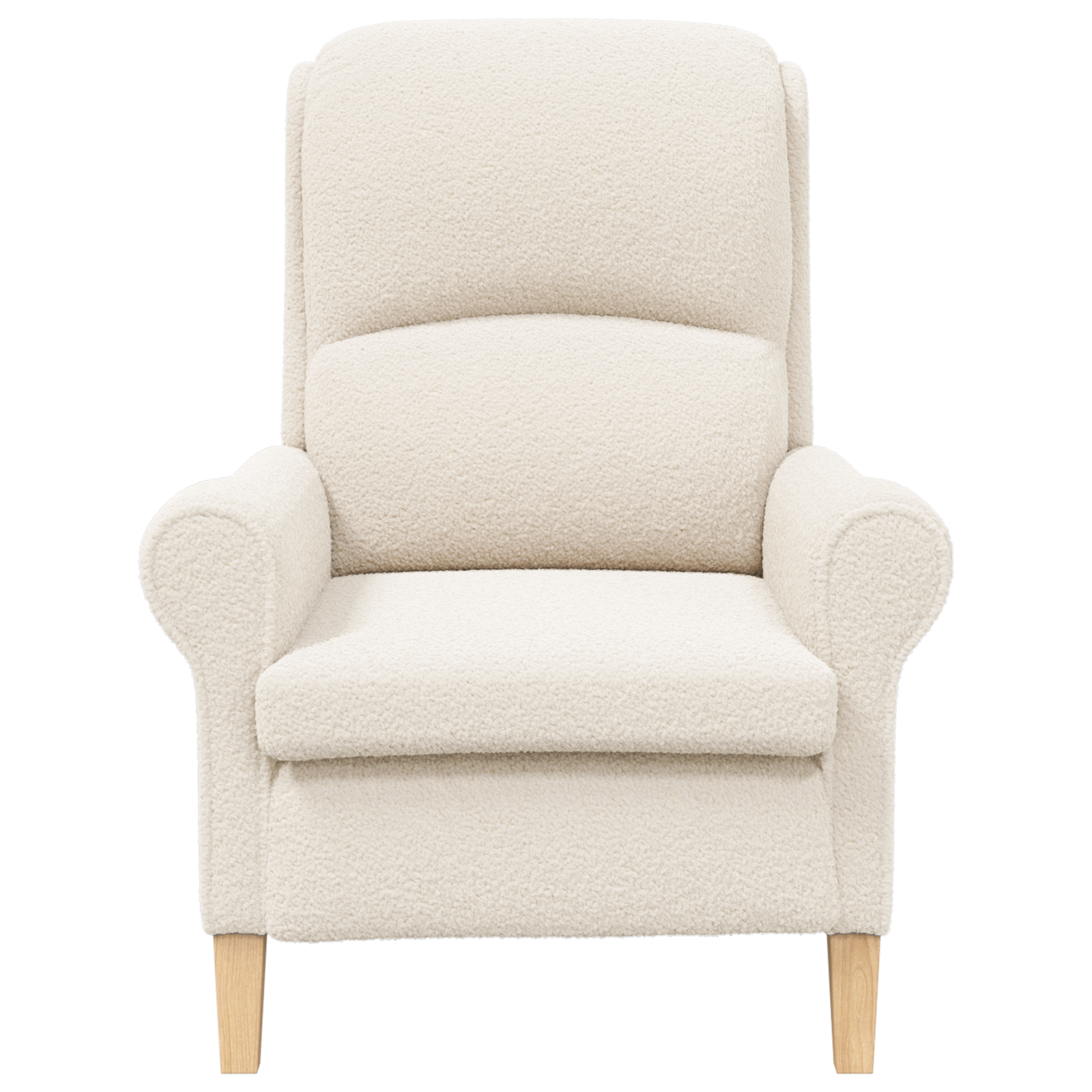 Ergonomic Armchair Cream Fabric, Wood Standard Ergonomic - Image 4