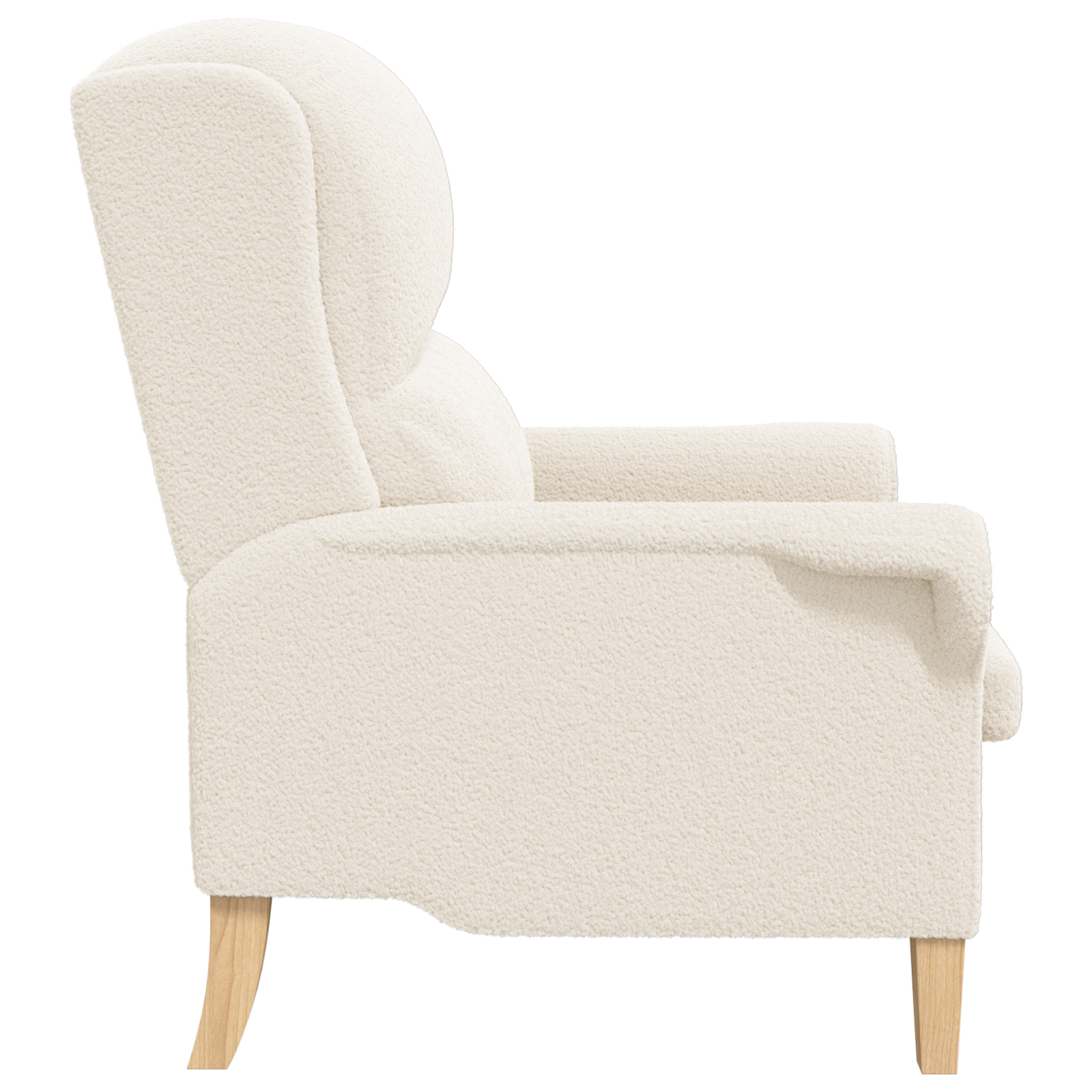 Ergonomic Armchair Cream Fabric, Wood Standard Ergonomic - Image 5