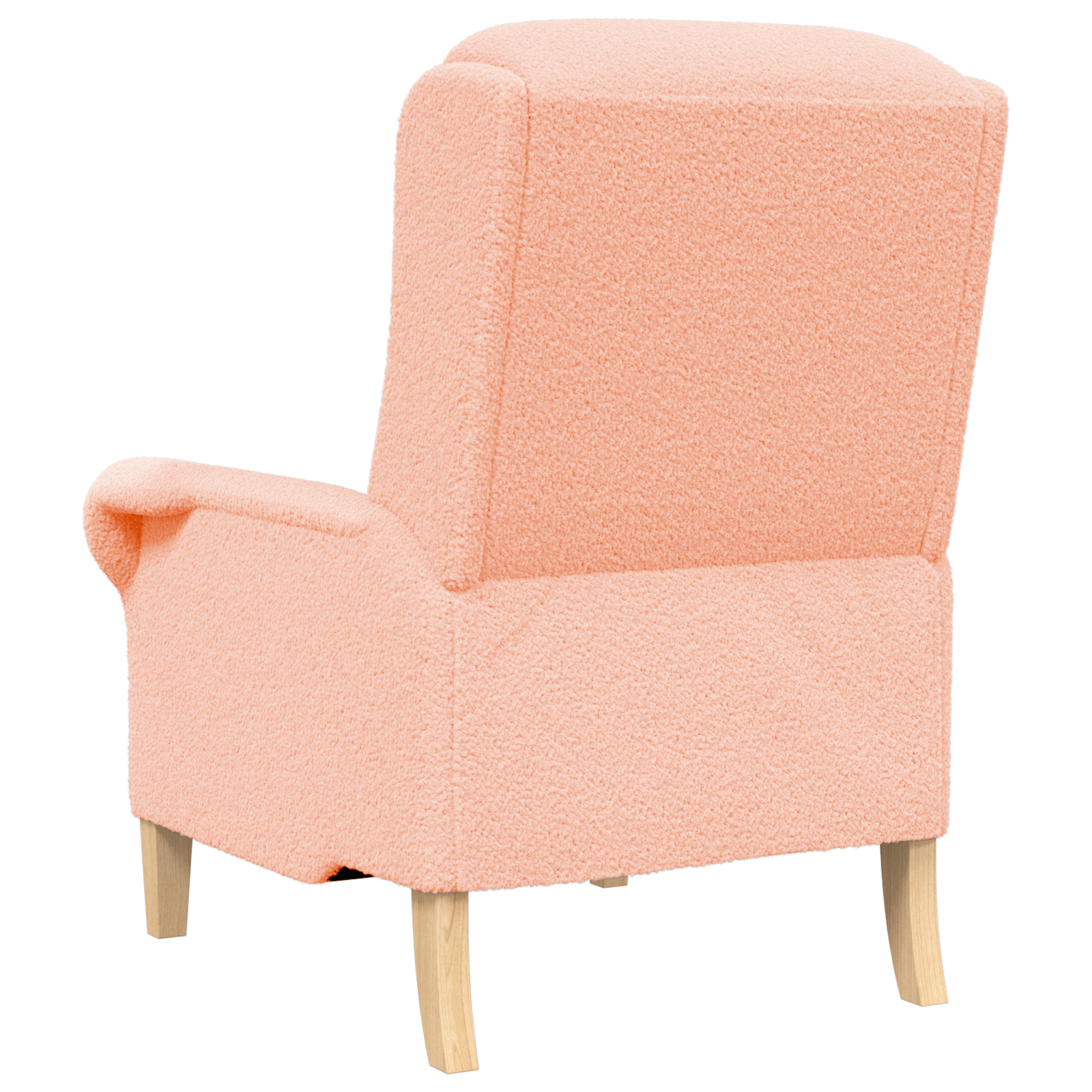 Ergonomic Armchair Pink Fabric, Wood Medium Ergonomic - Image 6