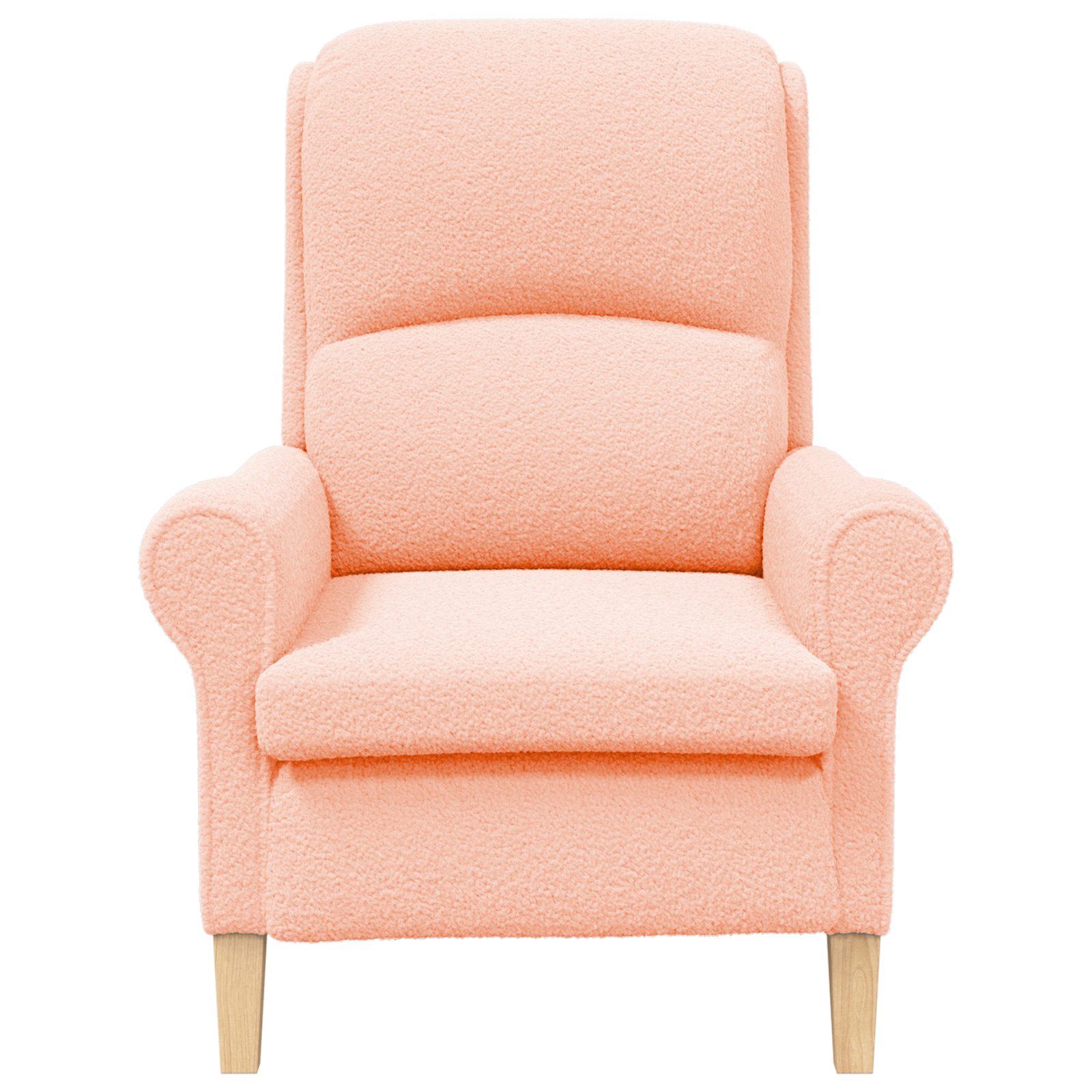 Ergonomic Armchair Pink Fabric, Wood Medium Ergonomic - Image 4