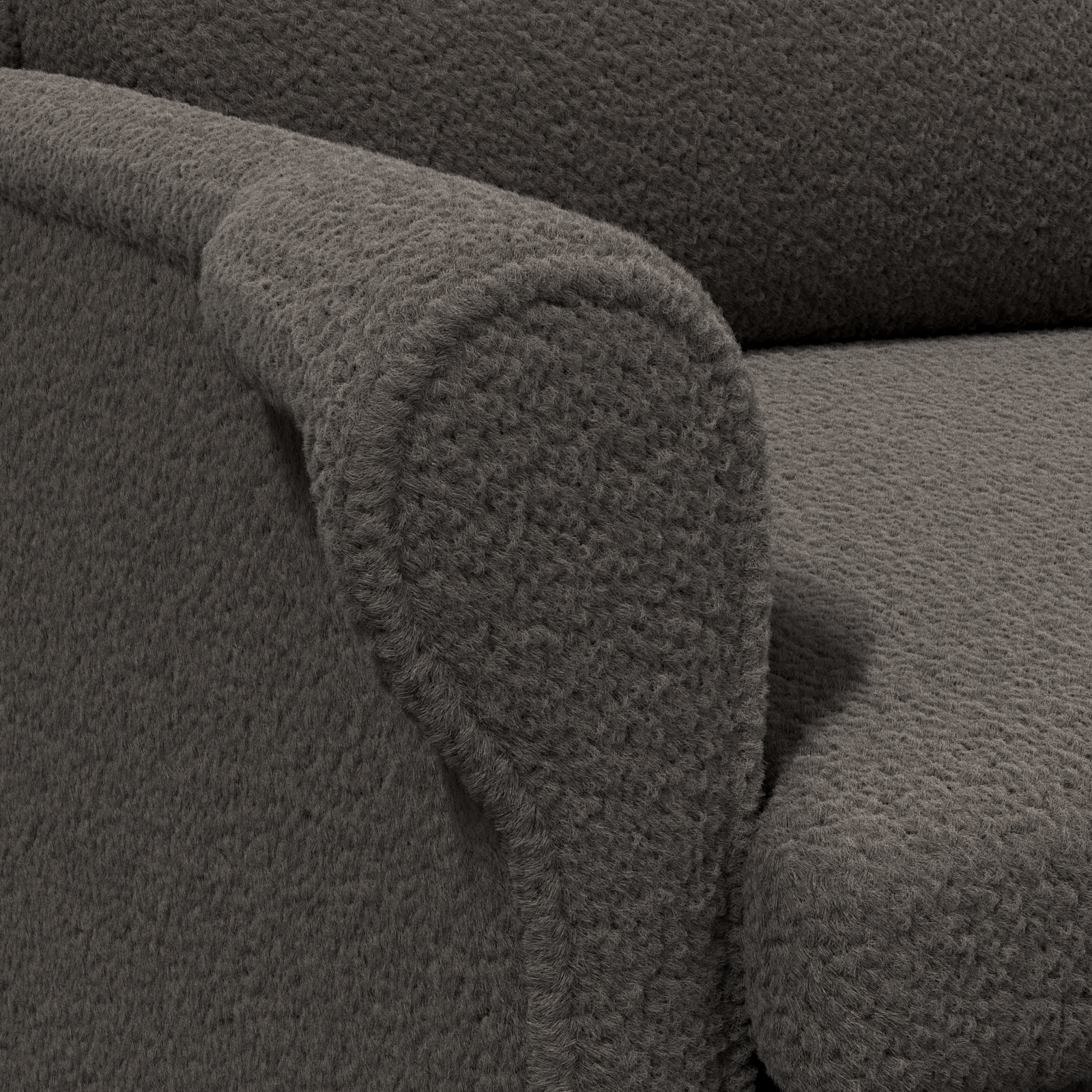 Ergonomic Armchair Dark Grey Fabric Upholstery with Wood Legs - Image 8