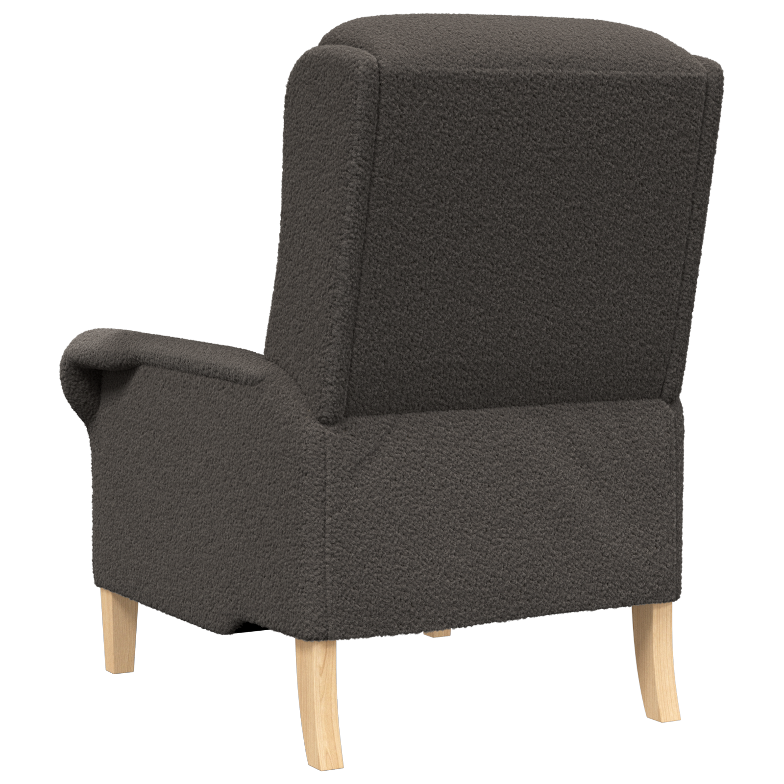 Ergonomic Armchair Dark Grey Fabric Upholstery with Wood Legs - Image 6