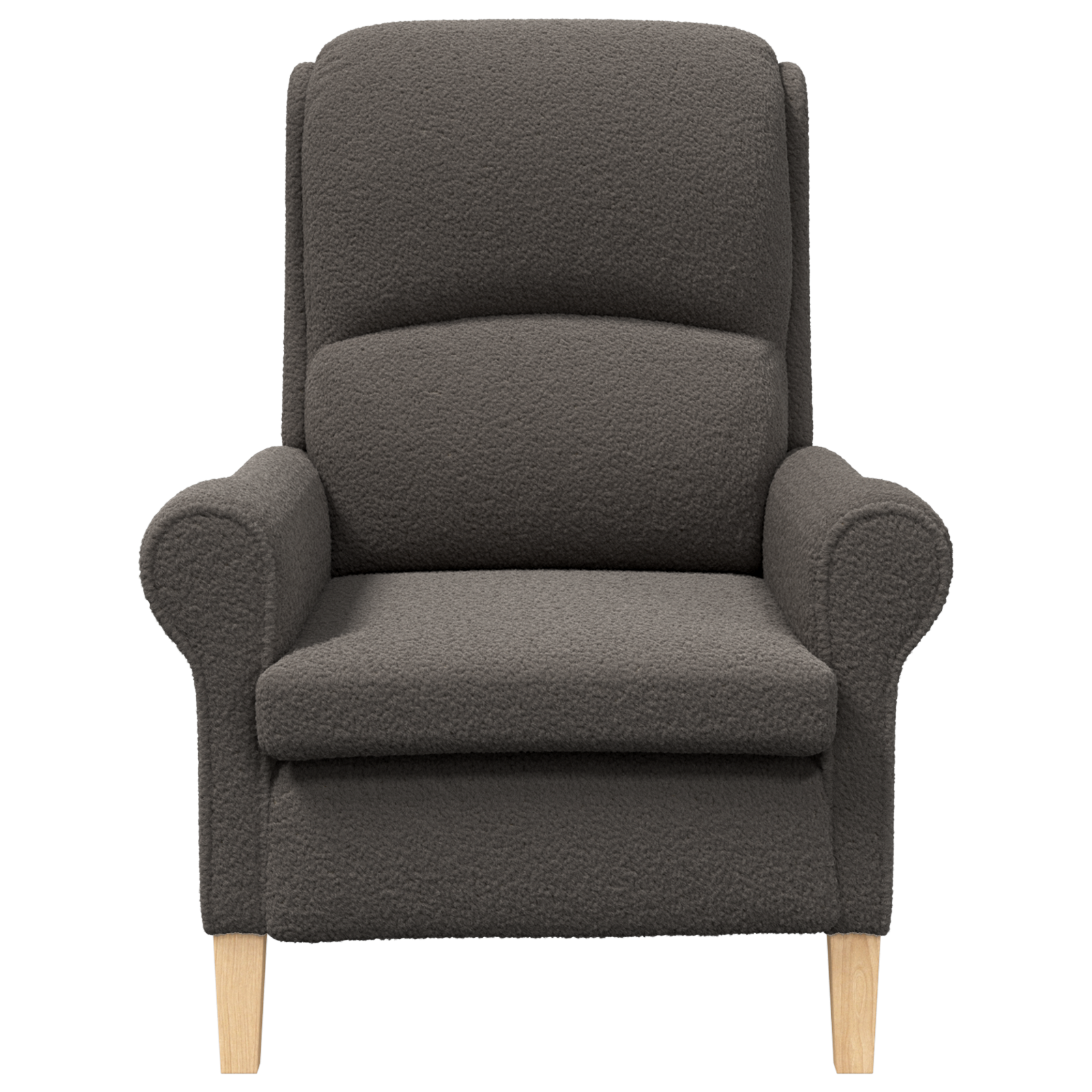 Ergonomic Armchair Dark Grey Fabric Upholstery with Wood Legs - Image 4