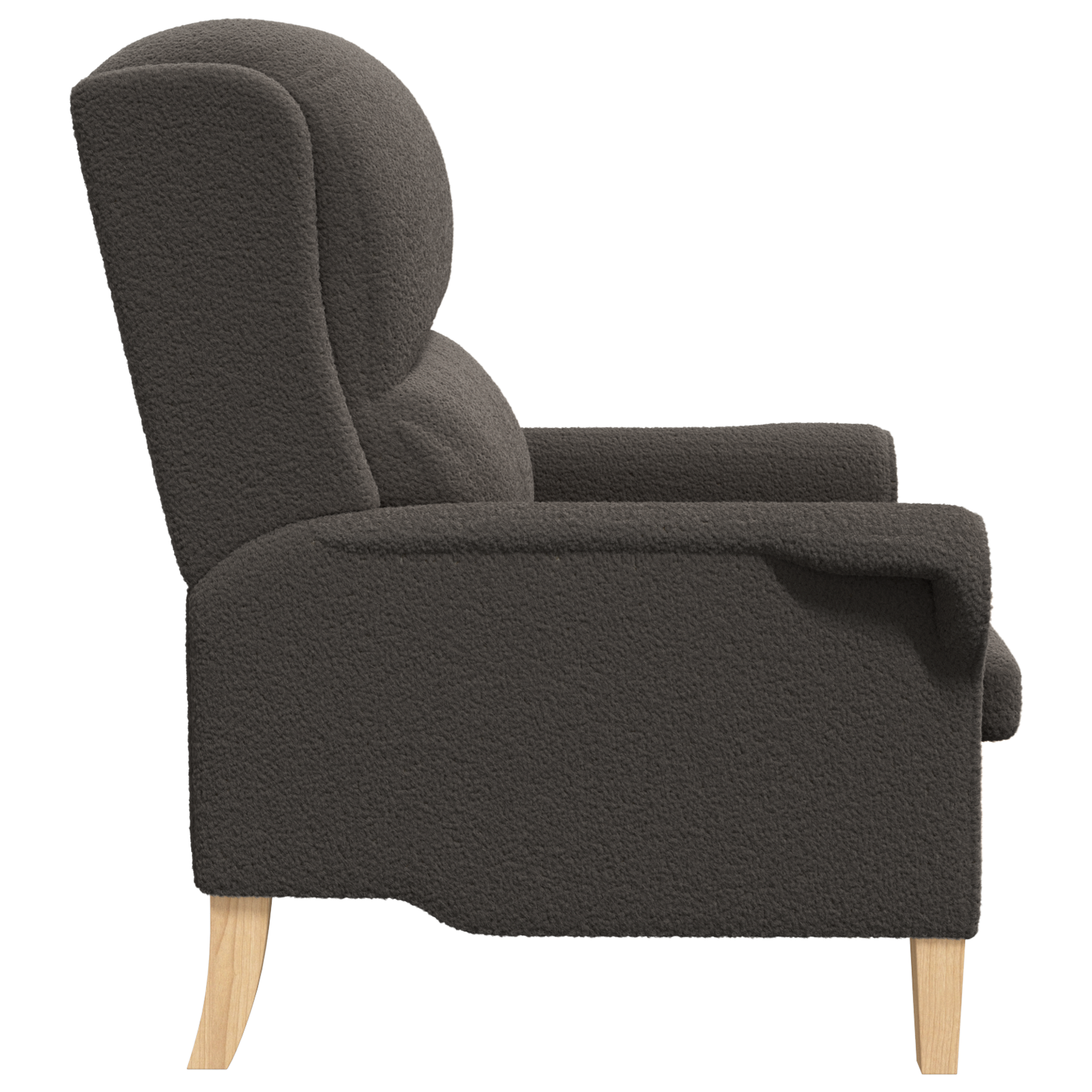 Ergonomic Armchair Dark Grey Fabric Upholstery with Wood Legs - Image 5
