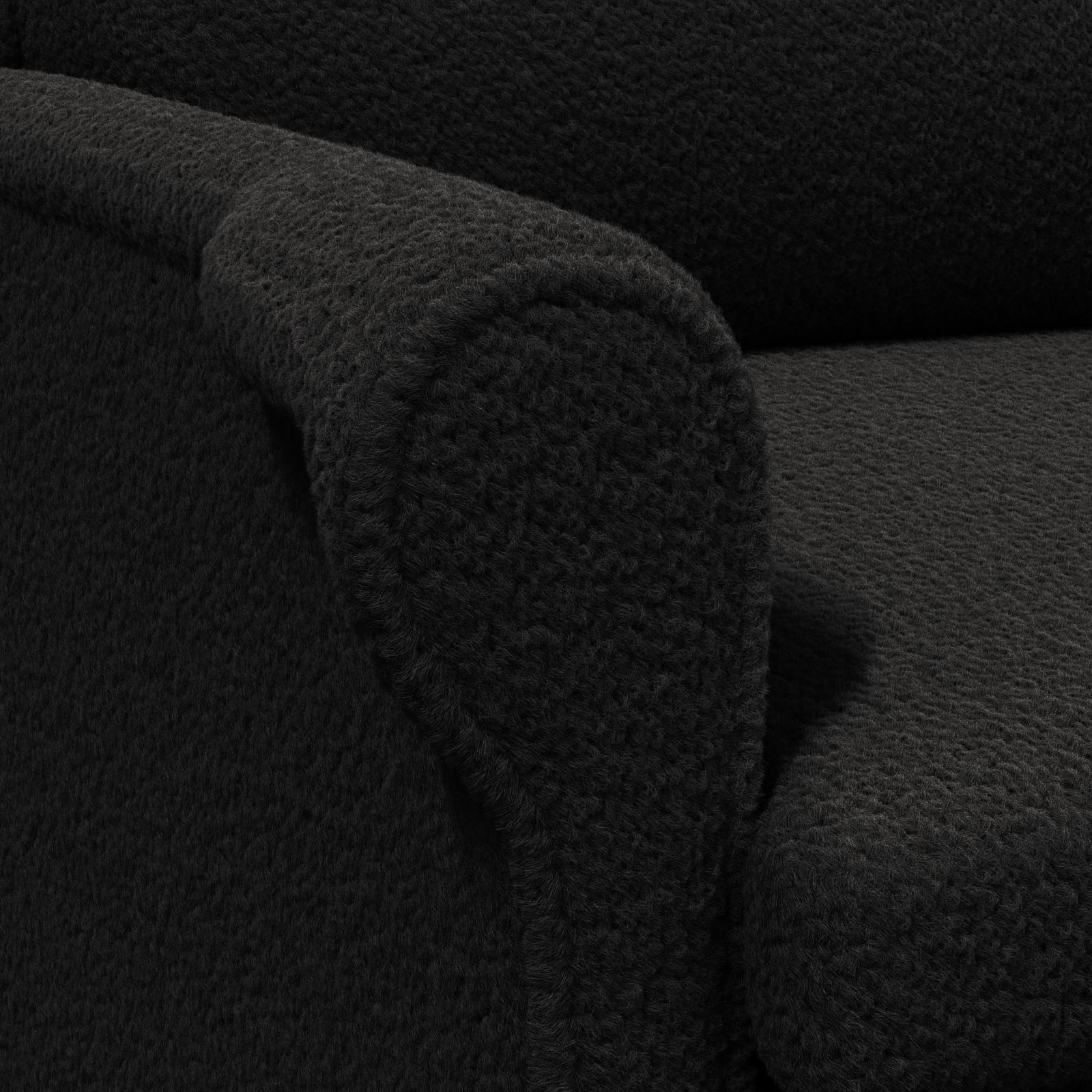 Ergonomic Armchair Black Fabric, Wood Standard Ergonomic - Image 8