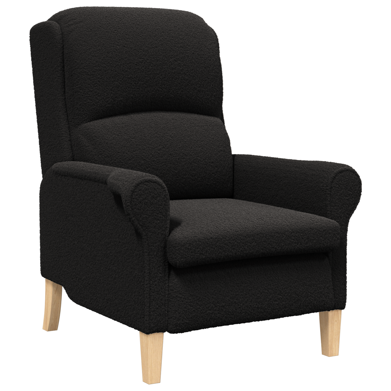Ergonomic Armchair Black Fabric, Wood Standard Ergonomic - Image 2