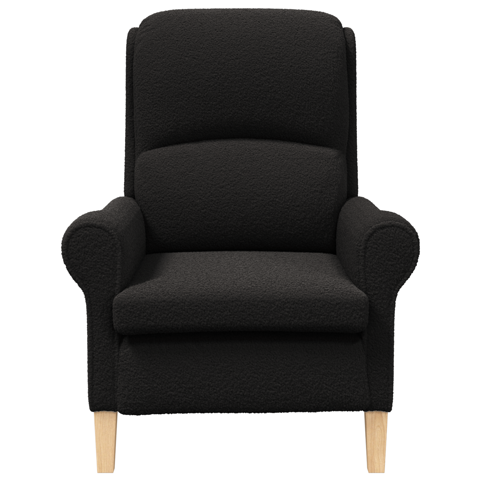 Ergonomic Armchair Black Fabric, Wood Standard Ergonomic - Image 4