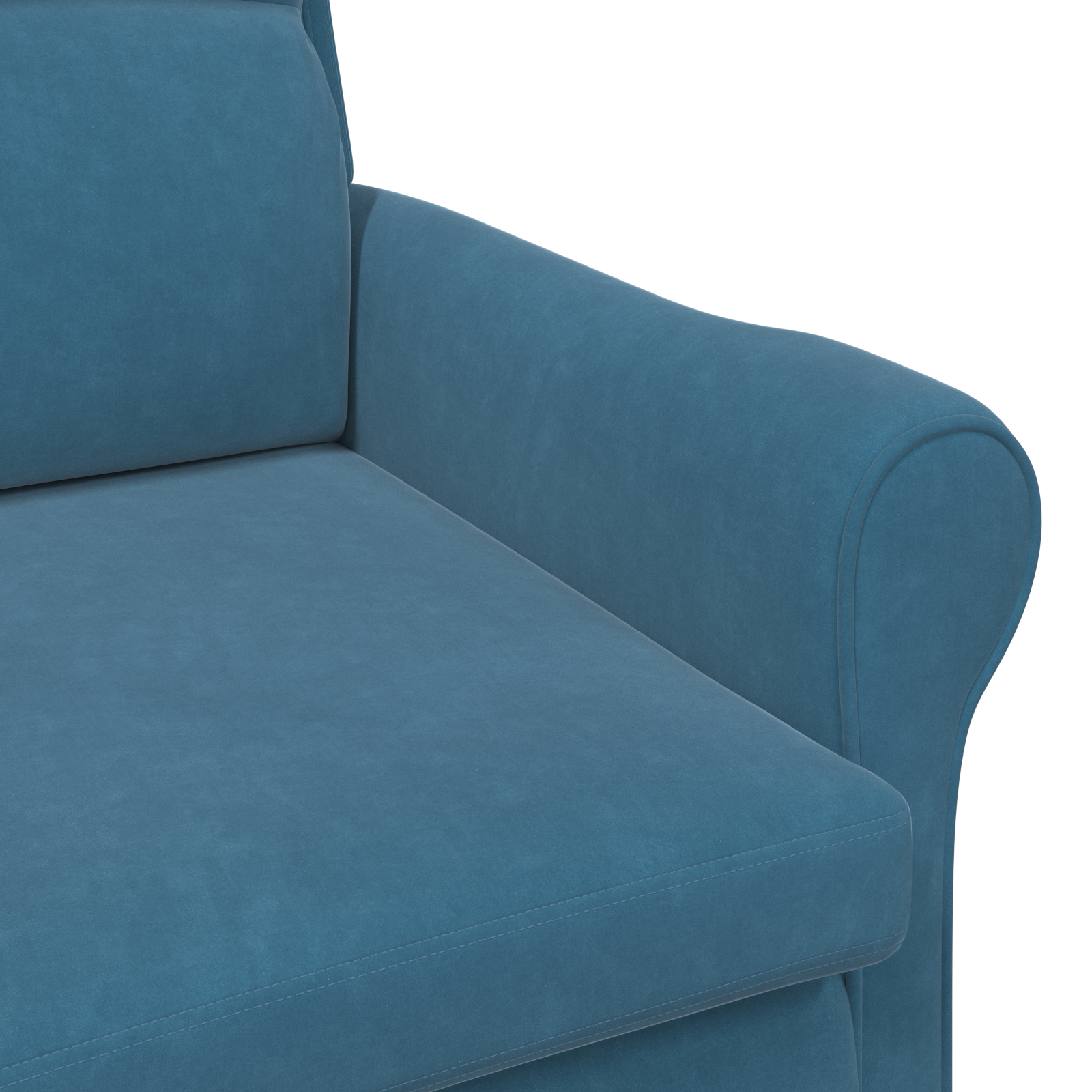 Blue Armchair Blue Fabric, Wood Standard Ergonomic - Image 7